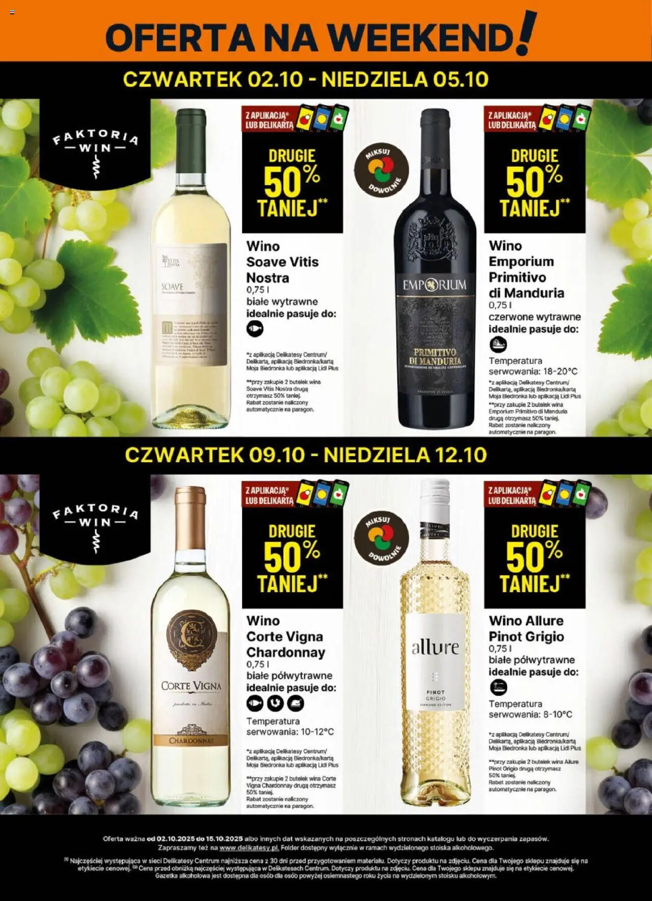 Delikatesy Centrum Gazetka - DeliBarek od 02.10.2025 | Strona: 2 | Produkty: Primitivo Di Manduria, Chardonnay, Delikatesy, Wino