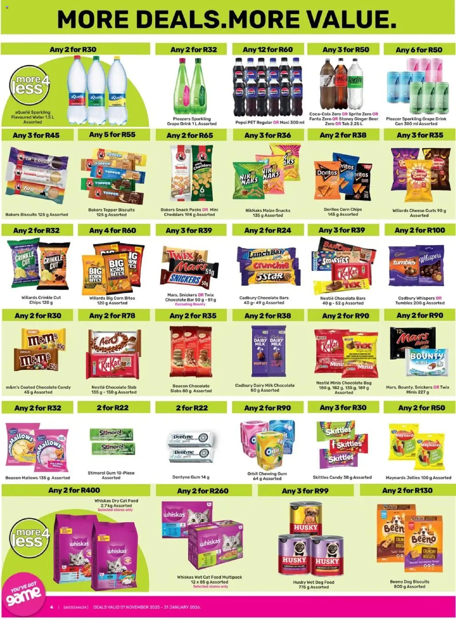 Game - More 4 Less valid from 01.11.2025 | Page: 4 | Products: Cheese, Chips, Fedélzeti kamera, Bag