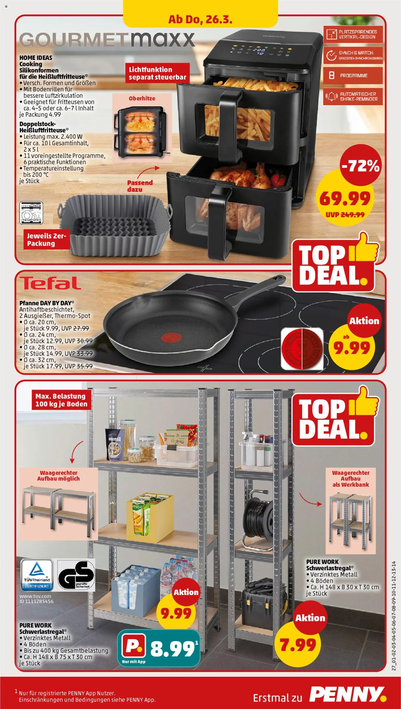 Penny Prospekt 	 – gültig ab 23.03.2026 | Seite: 29 | Produkte: Schwerlastregal, Heißluftfritteuse
