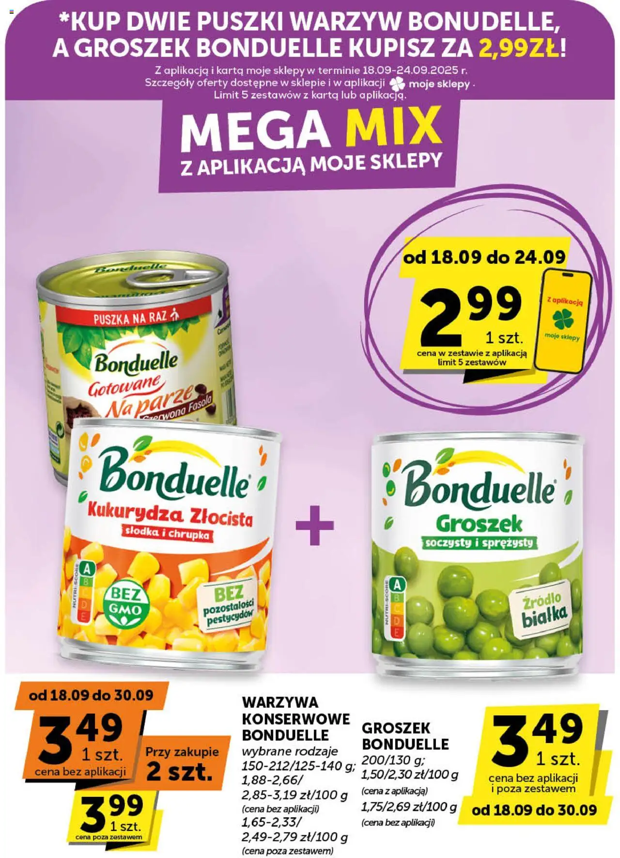 Groszek Gazetka - Market od 18.09.2025 | Strona: 21 | Produkty: Karta, Groszek, Kukurydza, Warzywa