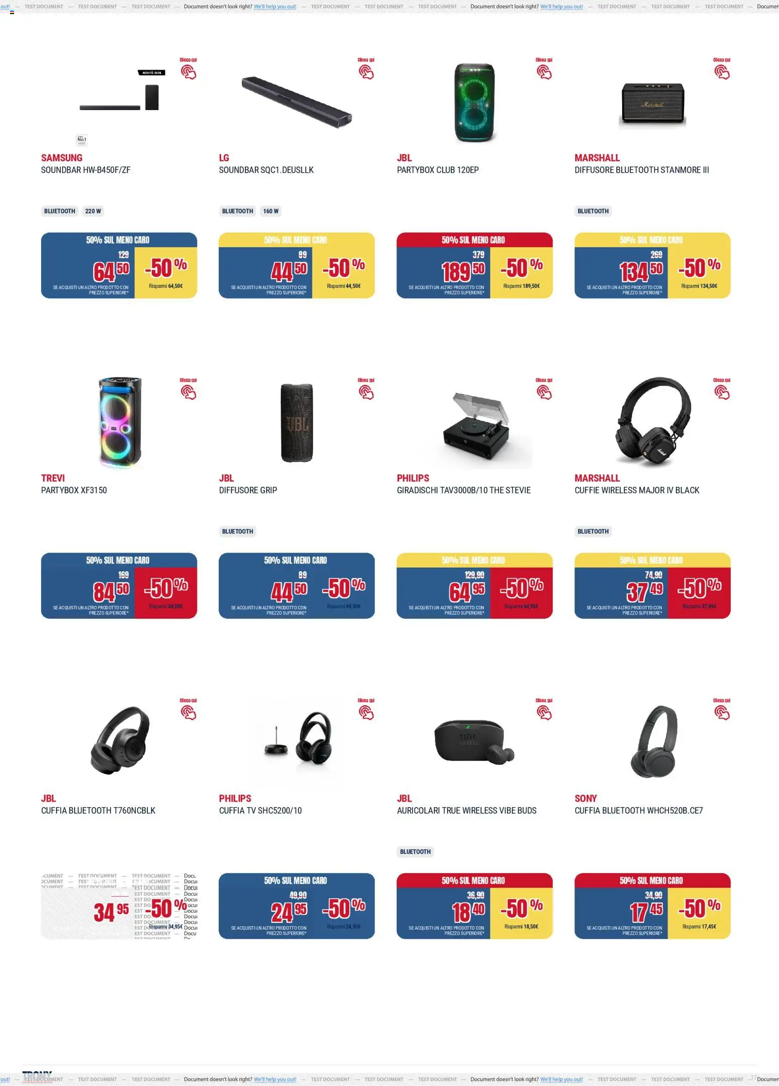 Volantino Trony del 04.12.2025 | Pagina: 17 | Prodotti: Auricolari, Soundbar, Cuffie, Samsung
