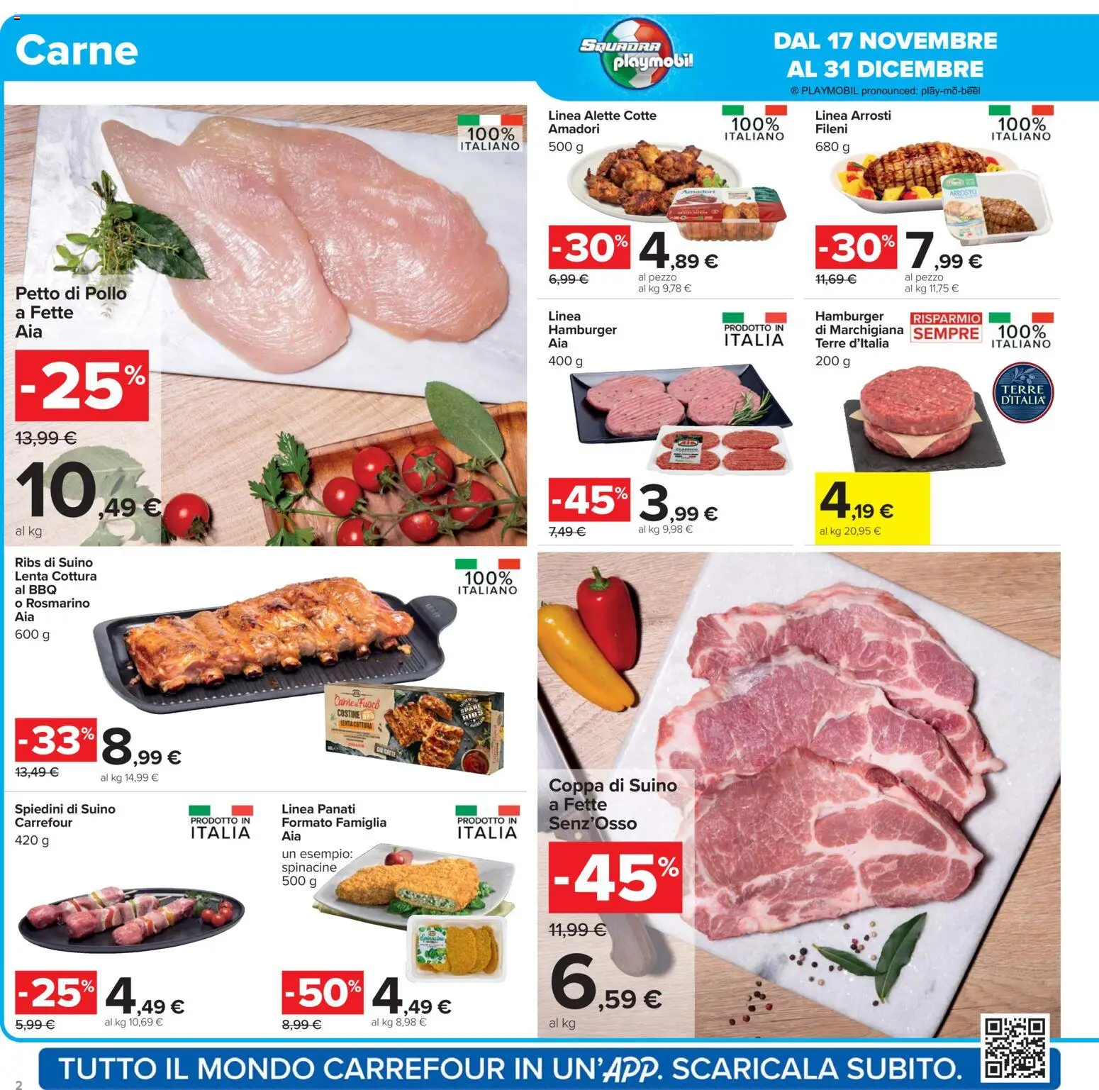 Volantino Carrefour del 02.12.2025 | Pagina: 2 | Prodotti: Rosmarino, Pollo, Suino, Hamburger