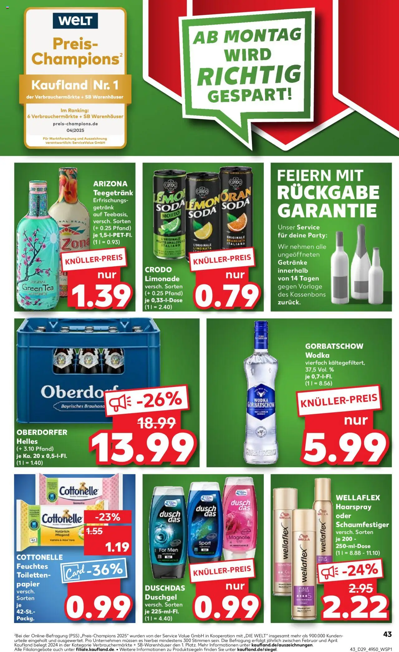 Kaufland prospekt Stuttgart	 - gültig ab dem 17.07.2025 | Seite: 43 | Produkte: Duschgel, Duschdas, Shower Gel, Feuchtes Toilettenpapier