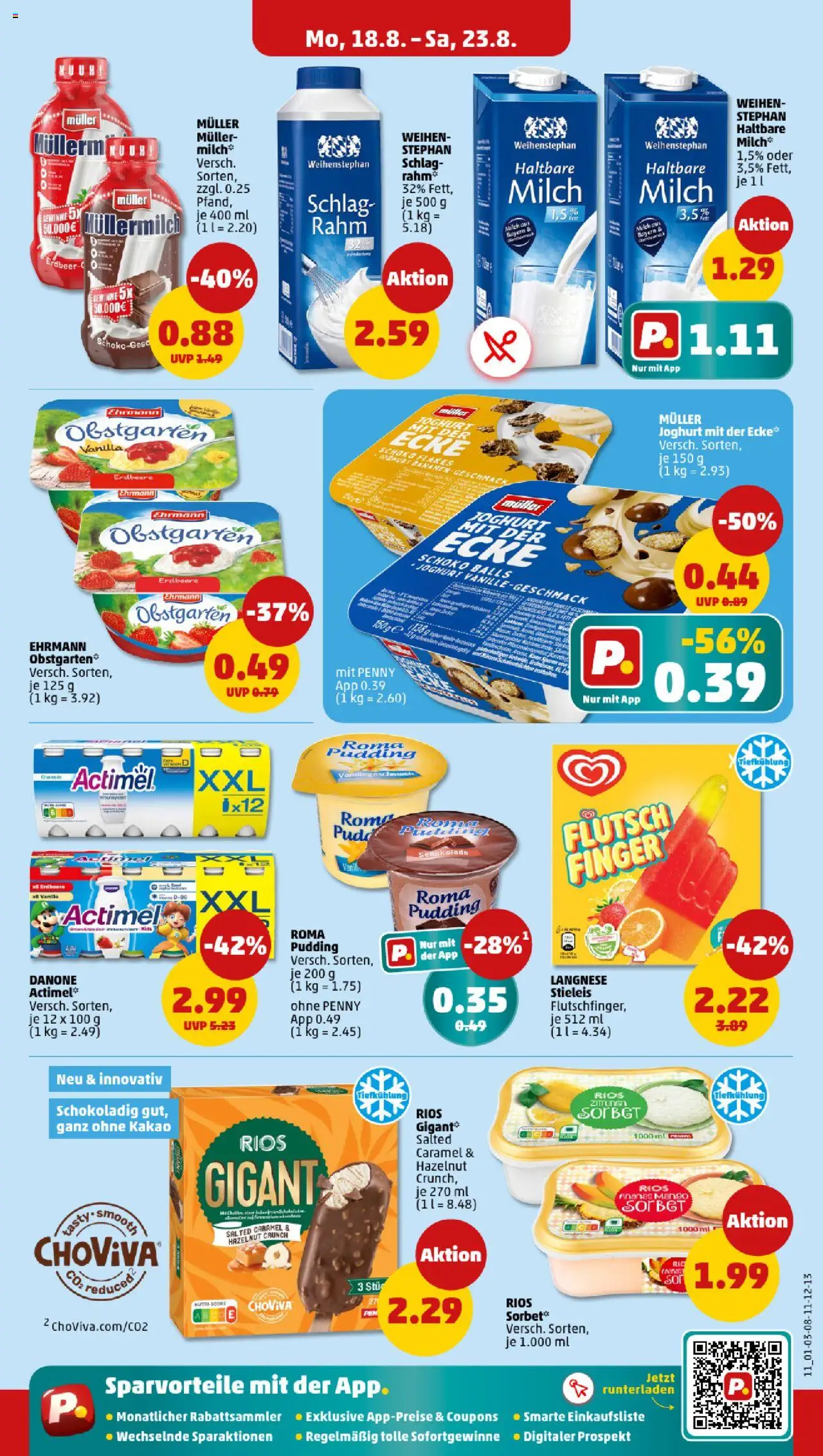 Penny Prospekt 	 - gültig ab dem 18.08.2025 | Seite: 11 | Produkte: Actimel, Joghurt, Schokolade, Bananen