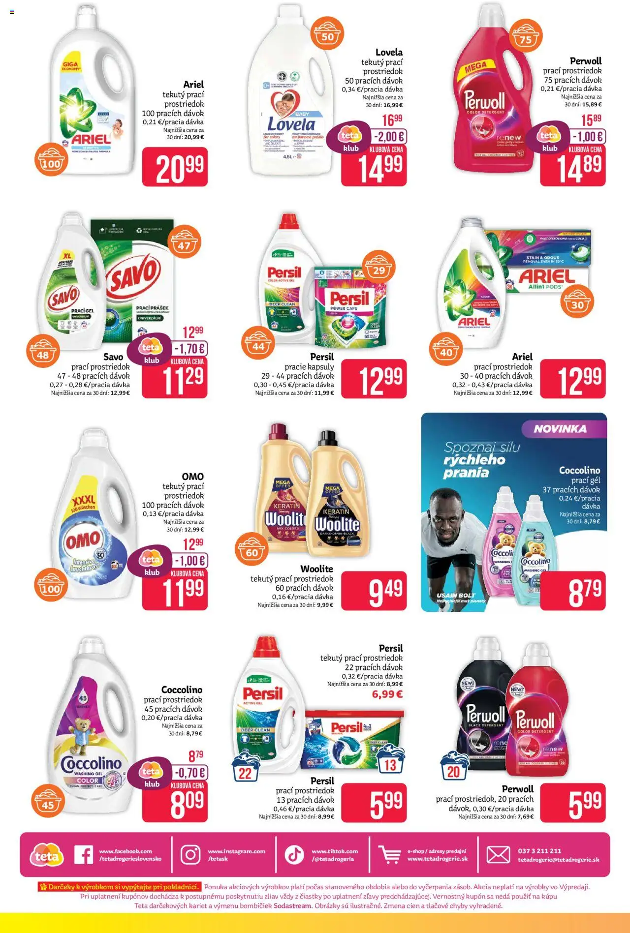Teta drogerie leták │ platný od 07.07.2025 | Strana: 16 | Produkty: Persil, Woolite, Ariel, Coccolino