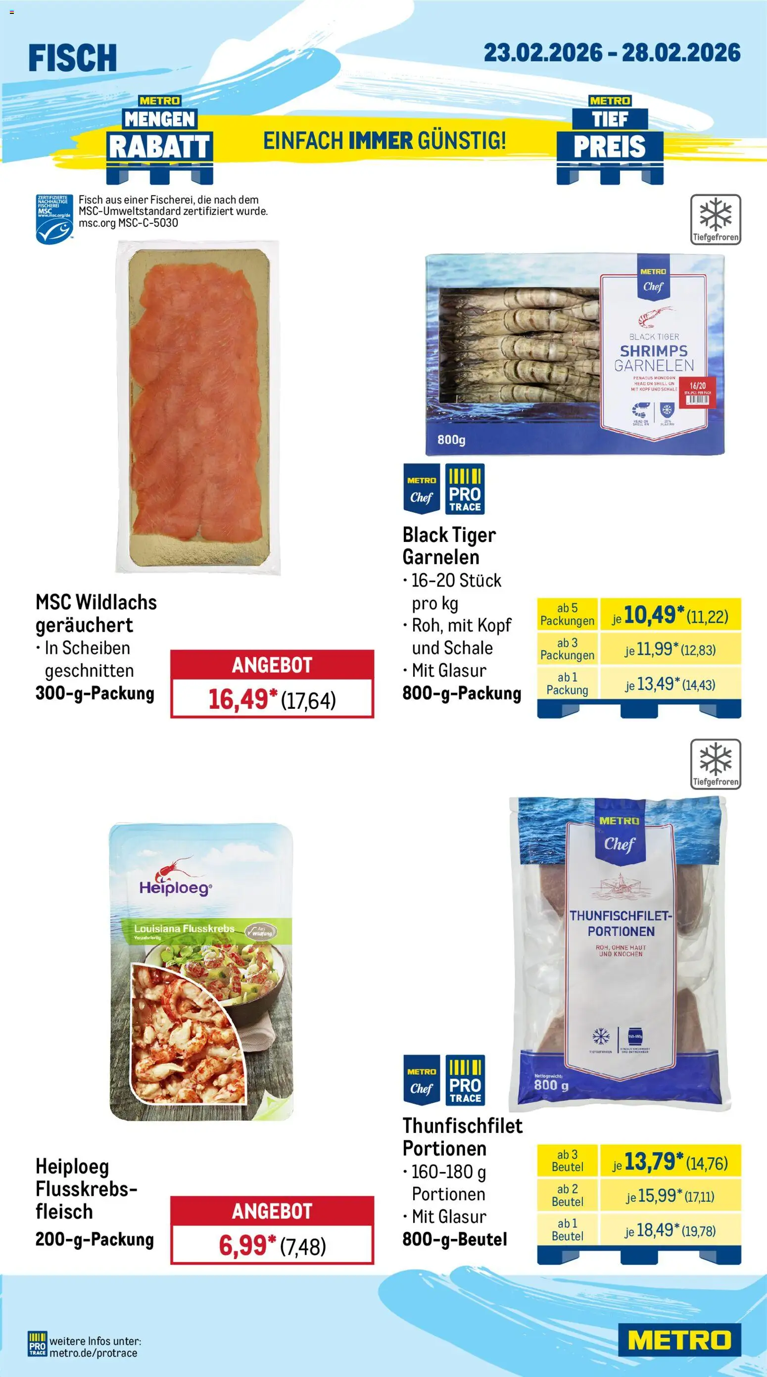 Metro Prospekt 	 – gültig ab 23.02.2026 | Seite: 7 | Produkte: Garnelen, Fisch, Tiger garnelen, Fleisch