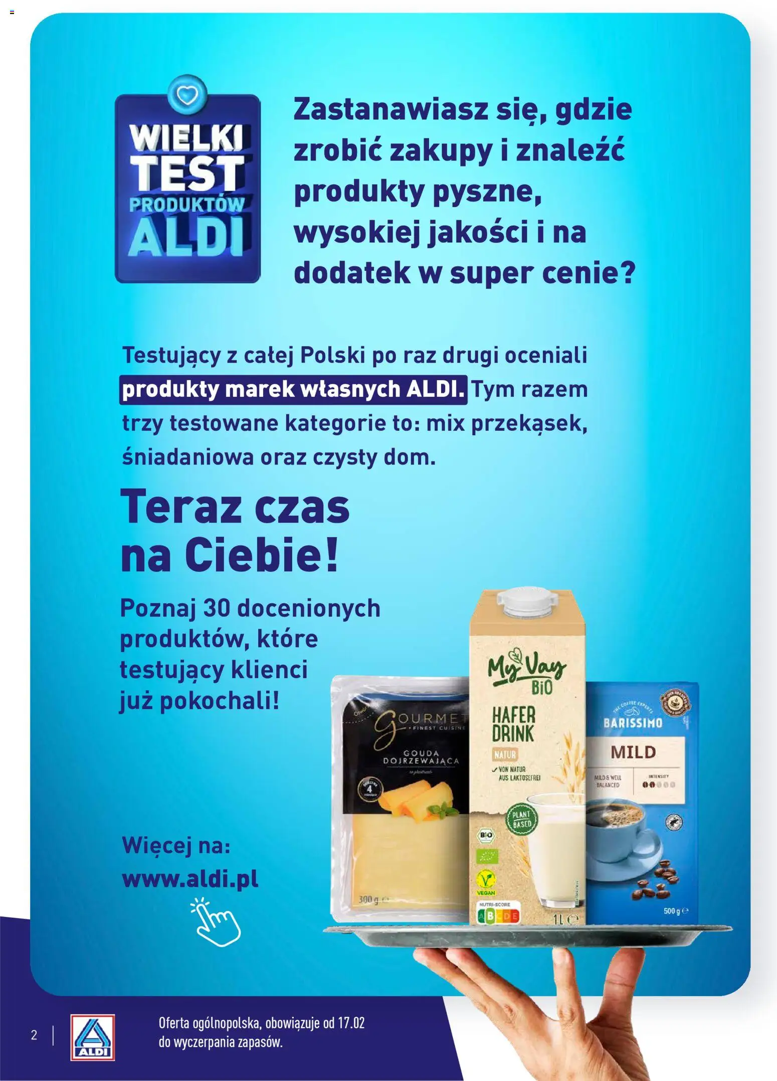 Aldi Polsko leták - Rozsmakuj się w polecanych produktach od 23.02.2026 | Strana: 2 | Produkty: Vegan, Gouda, Test