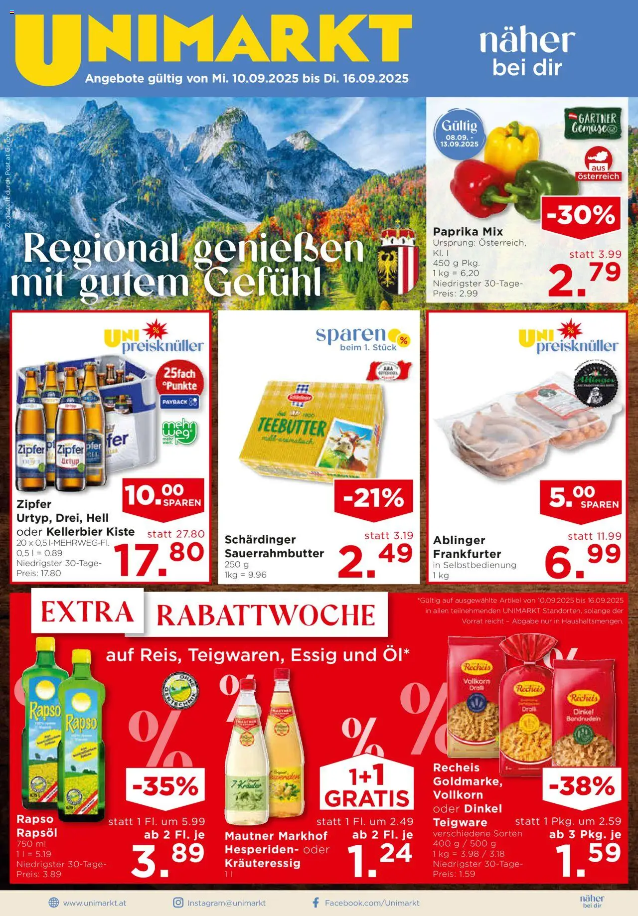 Unimarkt Zentralraum gültig ab 10.09.2025 | Seite: 1