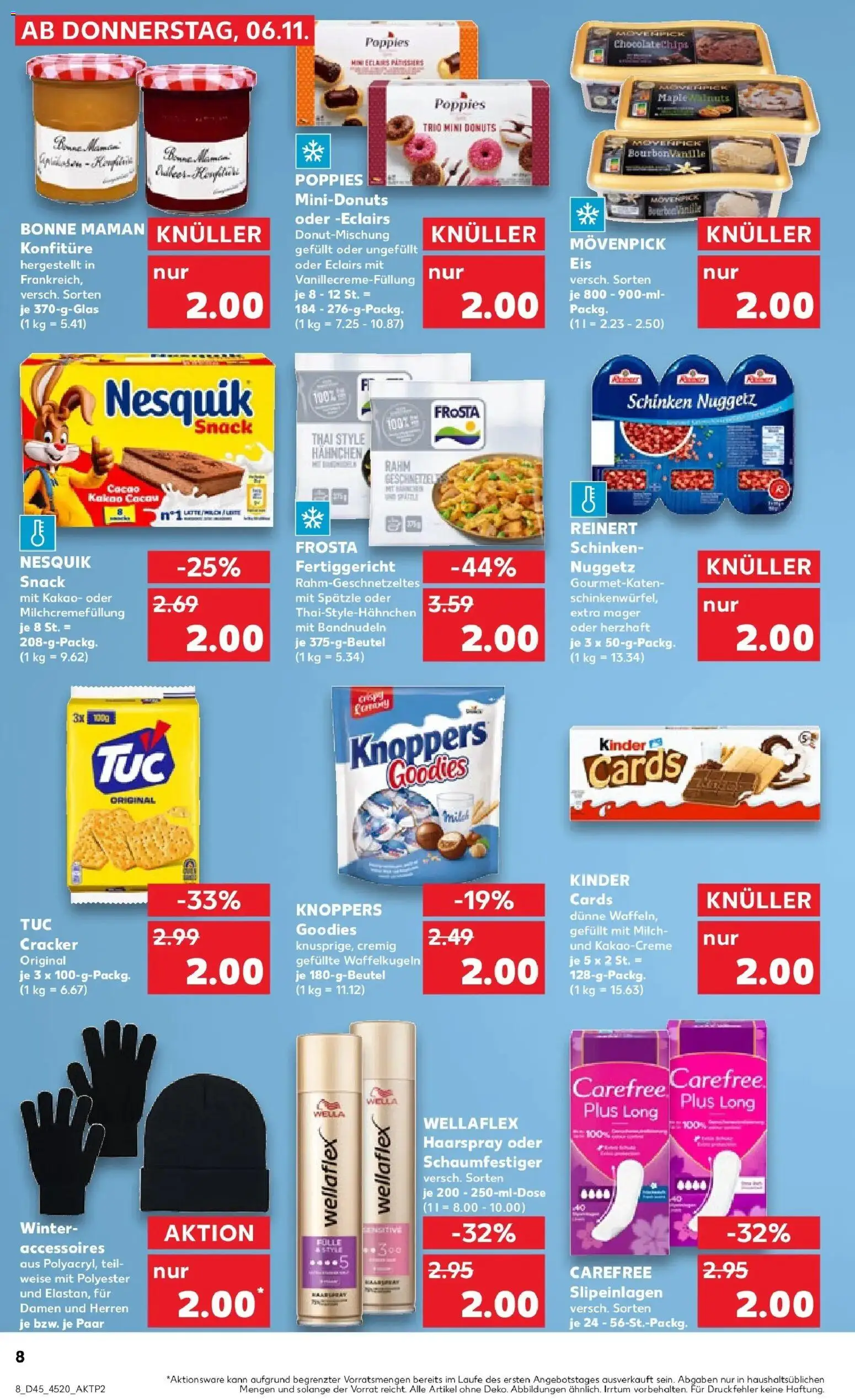 Kaufland prospekt Garbsen	 – gültig ab 06.11.2025 | Seite: 8 | Produkte: Milch, Haarspray, Knoppers, Bonne maman