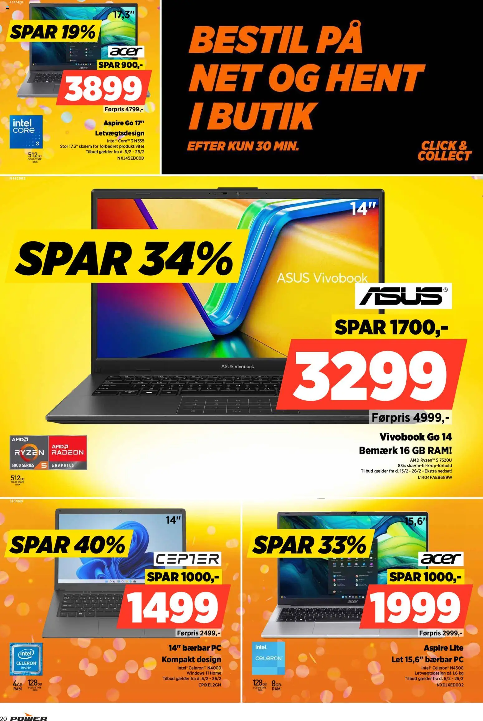 Power tilbudsavis – gyldig fra 20.02.2026 | Side: 20 | Produkter: RAM, Skærm, Disk, PC