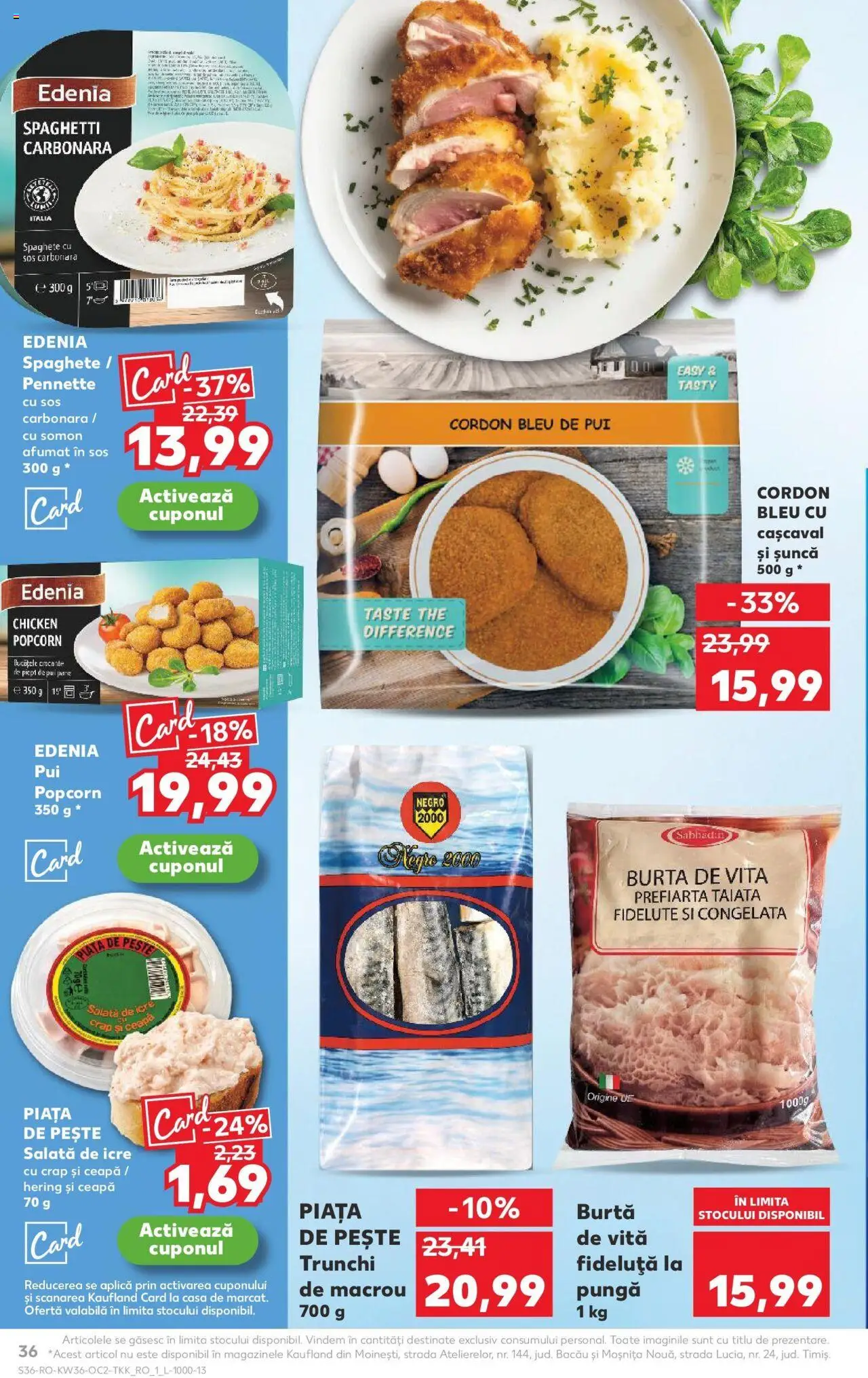 Noul catalog Kaufland – valabil de la 03.09.2025 | Pagină: 36 | Produse: Pungă, Hacıyatmaz Kedi Oyuncağı, Cordon bleu, Salată