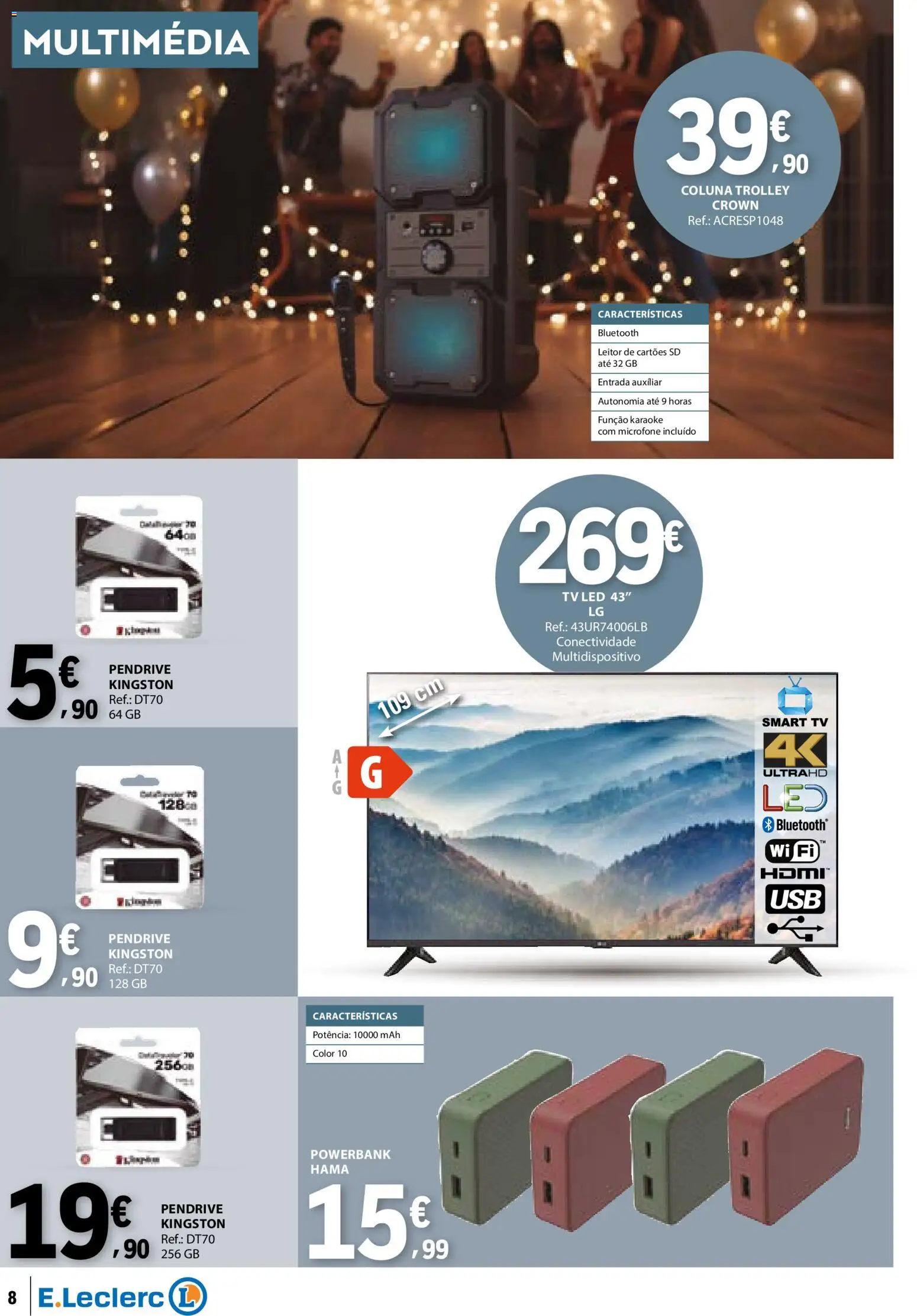 E.Leclerc Não Alimentar │ válido de 02.01.2026 | Página: 8 | Produtos: Microfone, Tv led