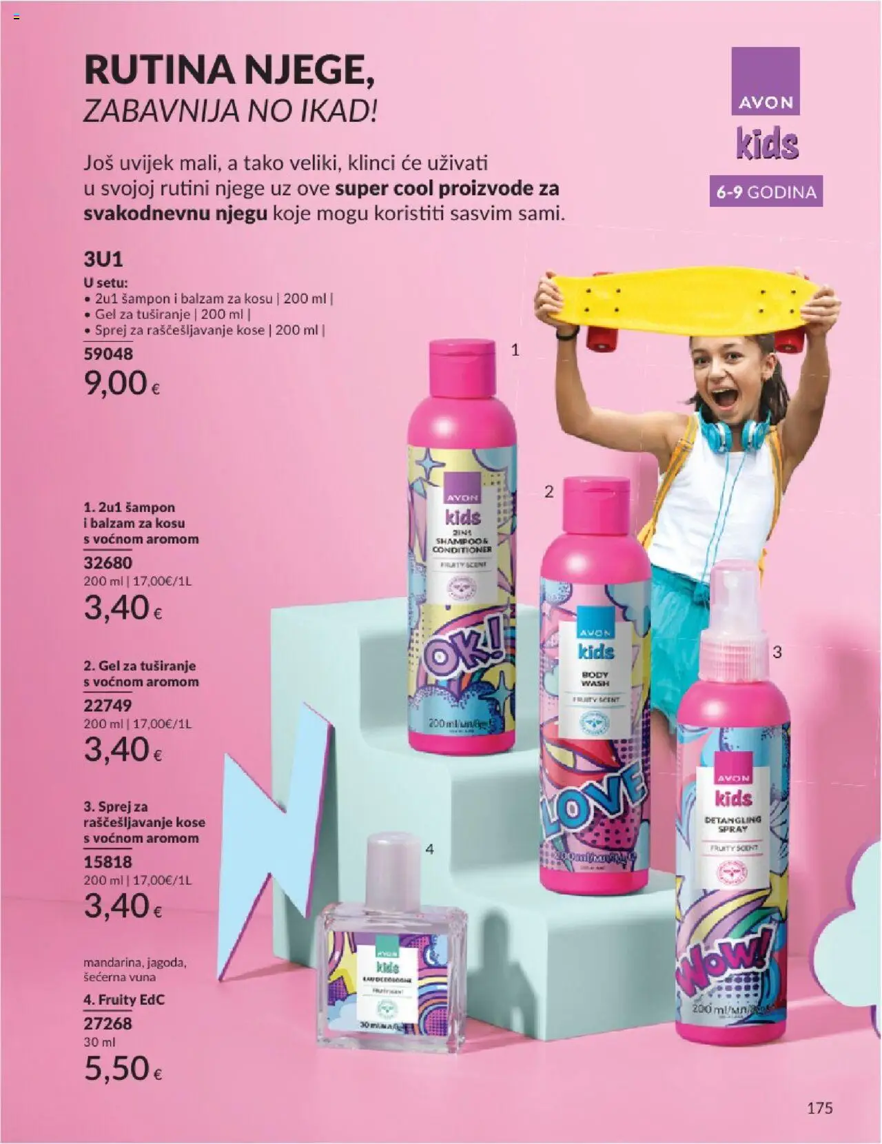 Avon katalog | vrijedi od 31.05.2025 | Stranica: 175 | Proizvodi: Sprej za rasčešljavanje kose, Šampon, Gel za tuširanje