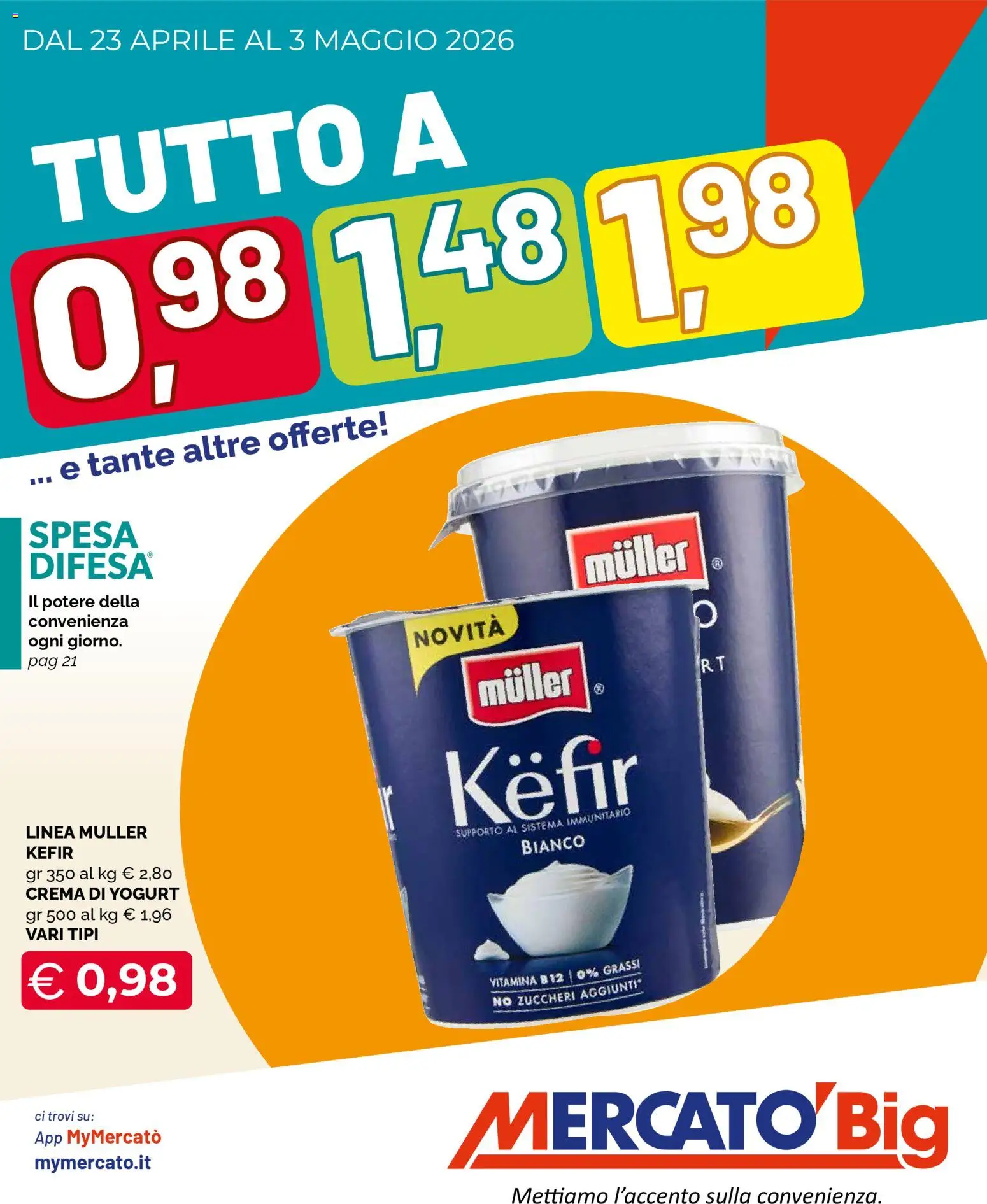 Volantino Mercatò del 23.04.2026 | Pagina: 1 | Prodotti: Crema, Yogurt