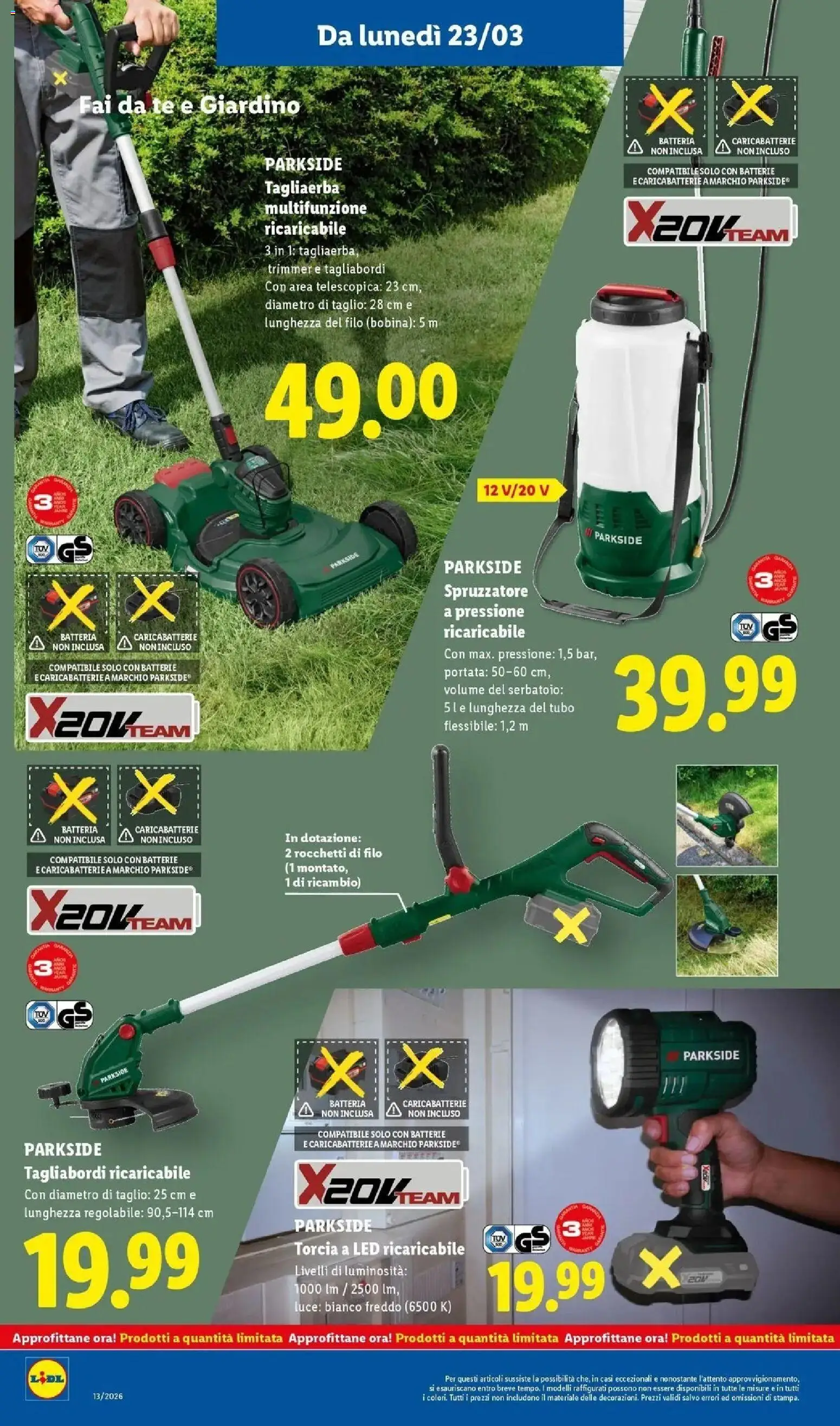 Volantino Lidl del 22.03.2026 | Pagina: 28 | Prodotti: Tè, Torcia, Batterie, Caricabatterie