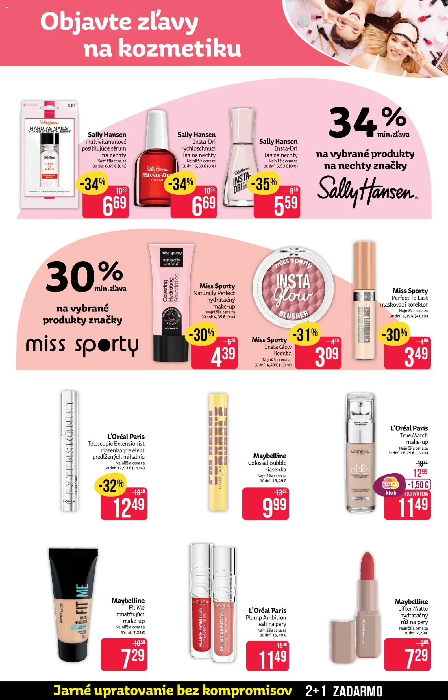 Nové Teta drogerie akcie – leták je platný od 30.03.2026 | Strana: 3 | Produkty: Lícenka, Riasenka, Lesk na pery, Lak na nechty