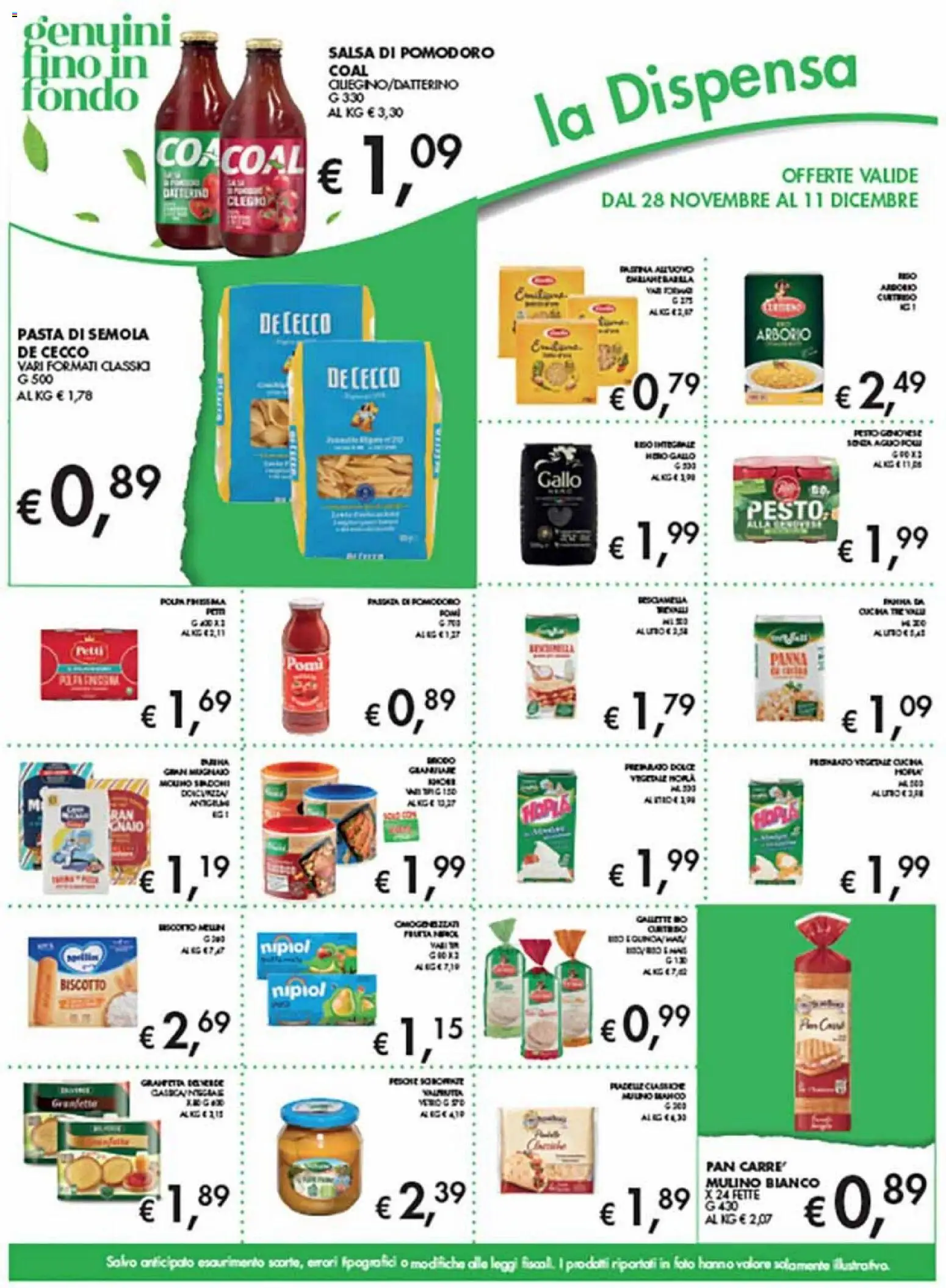 Volantino Coal del 28.11.2025 | Pagina: 11 | Prodotti: Salsa, Pomodoro, Pasta