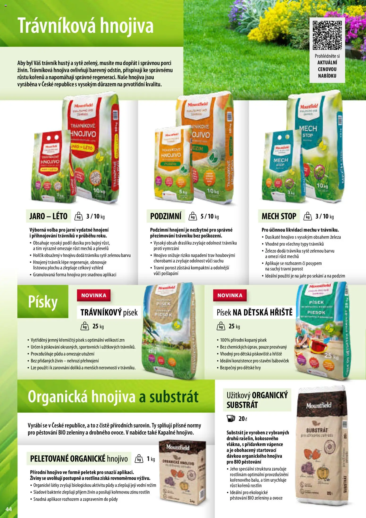 Mountfield katalog od 02.04.2026 | Strana: 44 | Produkty: Hořčík, Písek, Forma, Hnojivo