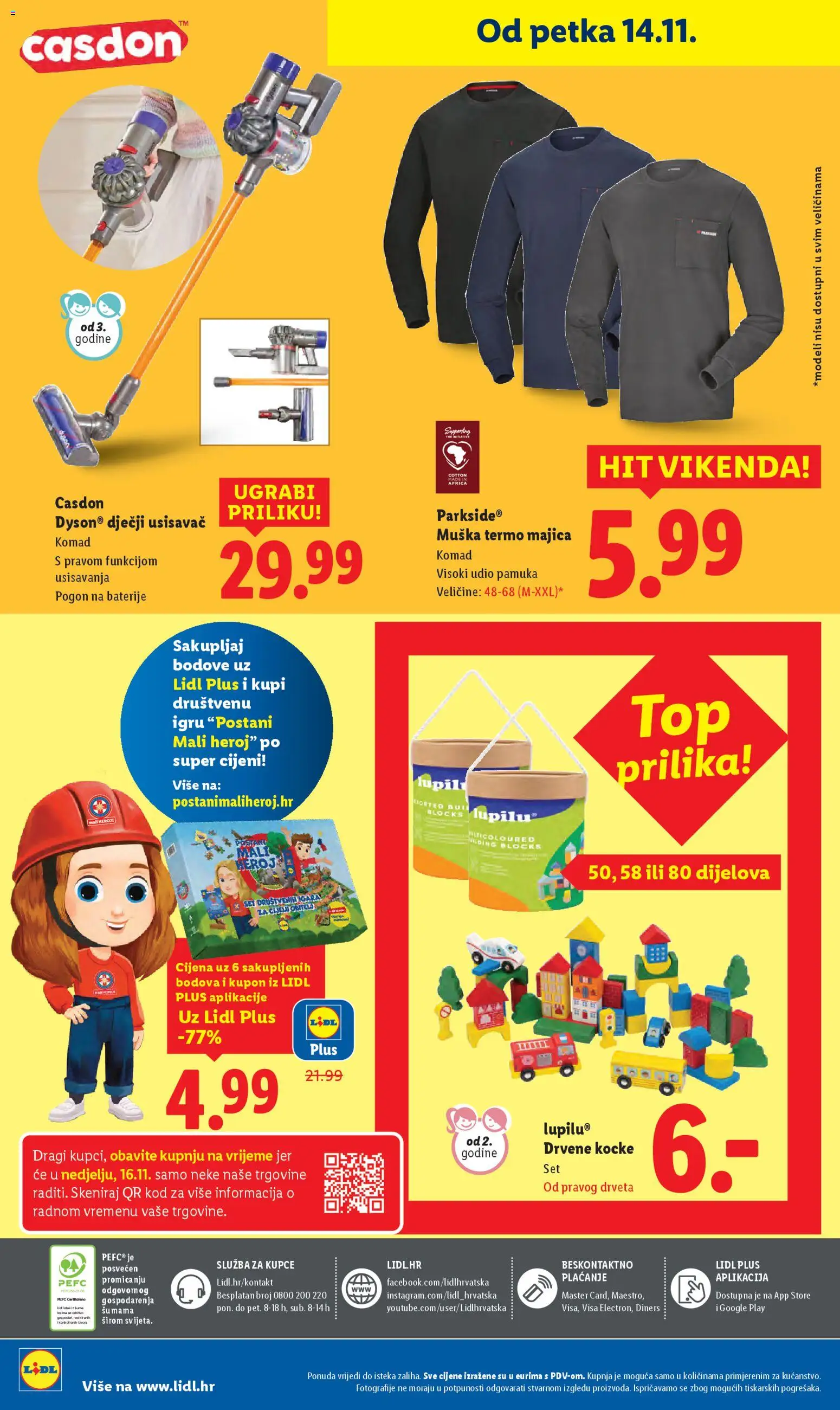 Lidl katalog | vrijedi od 13.11.2025 | Stranica: 36 | Proizvodi: Usisavač, Majica, Baterije, Parkside