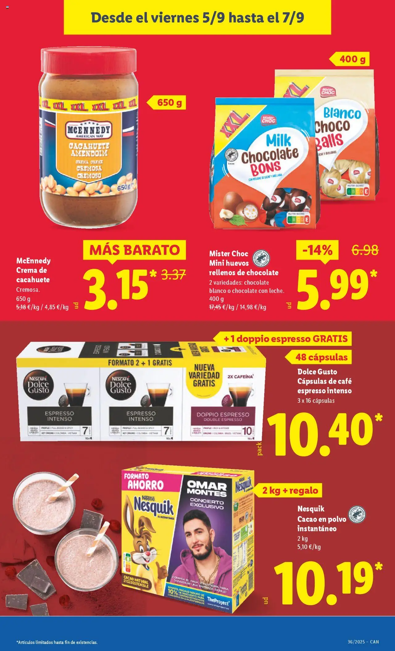Lidl - Canarias │ válido desde el 01.09.2025 | Página: 25 | Productos: Leche, Café, Chocolate, Crema
