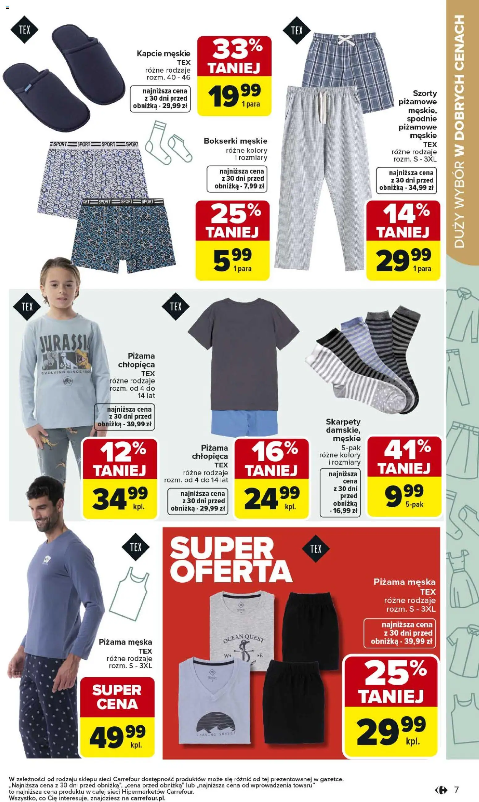 Carrefour gazetka - Łap super okazje od 02.03.2026 | Strona: 7 | Produkty: Skarpety, Piżama, Kapcie, Bokserki męskie