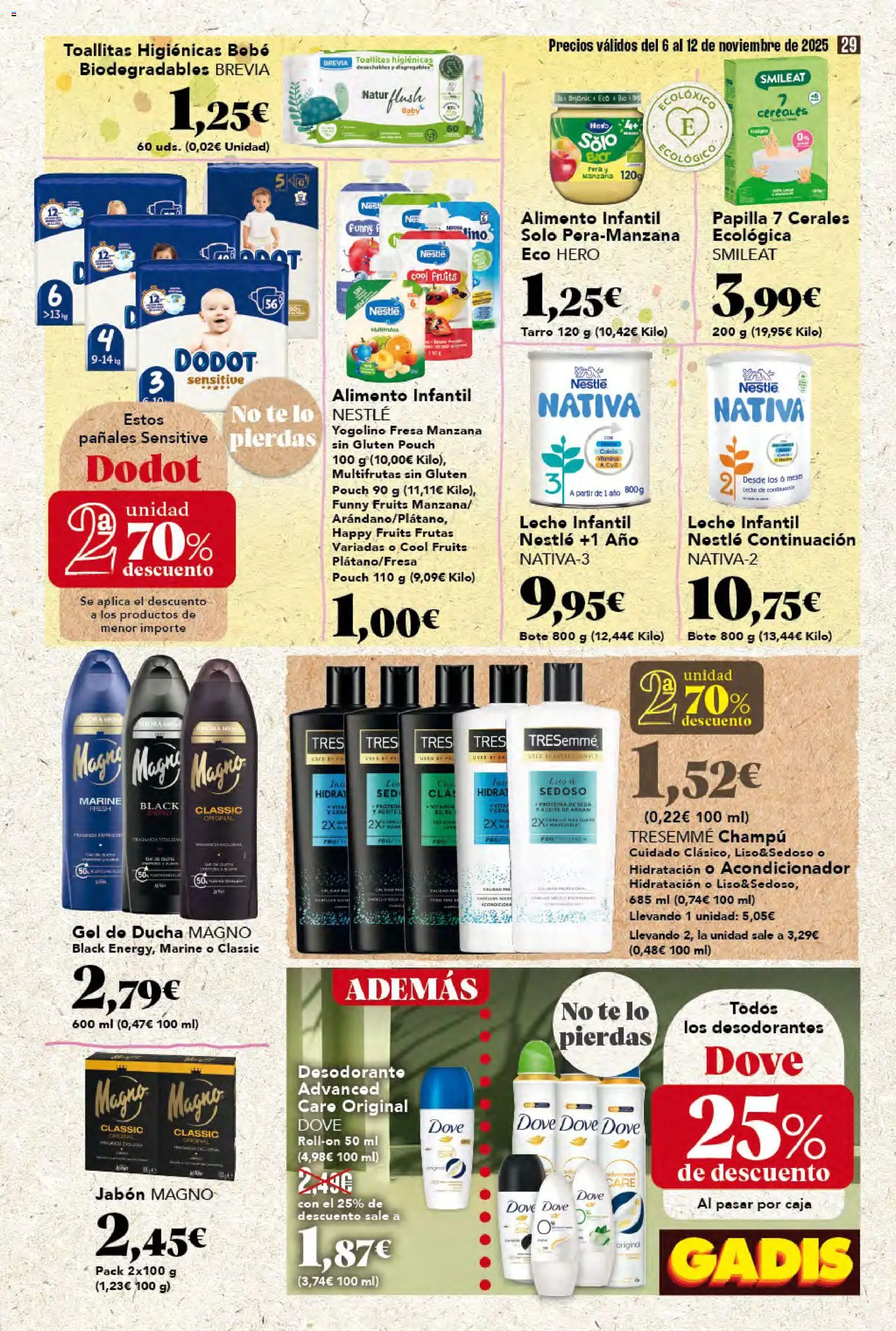 Gadis - folleto │ válido desde el 06.11.2025 | Página: 29 | Productos: Gel de ducha, Leche, Mesa, Caja