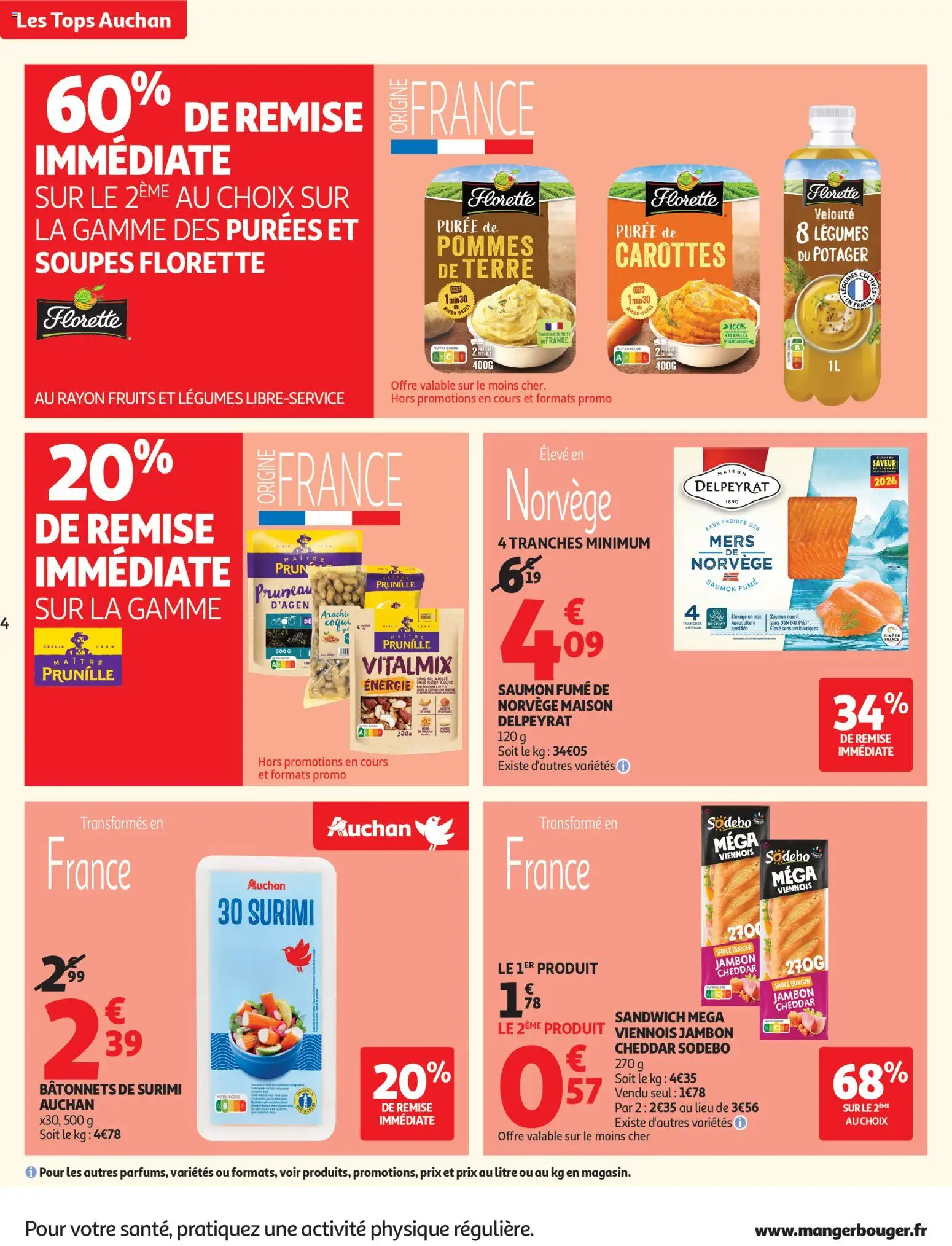 {H1} | Page: 4 | Produits: Sucre, Jambon, Cheddar, Pommes de terre