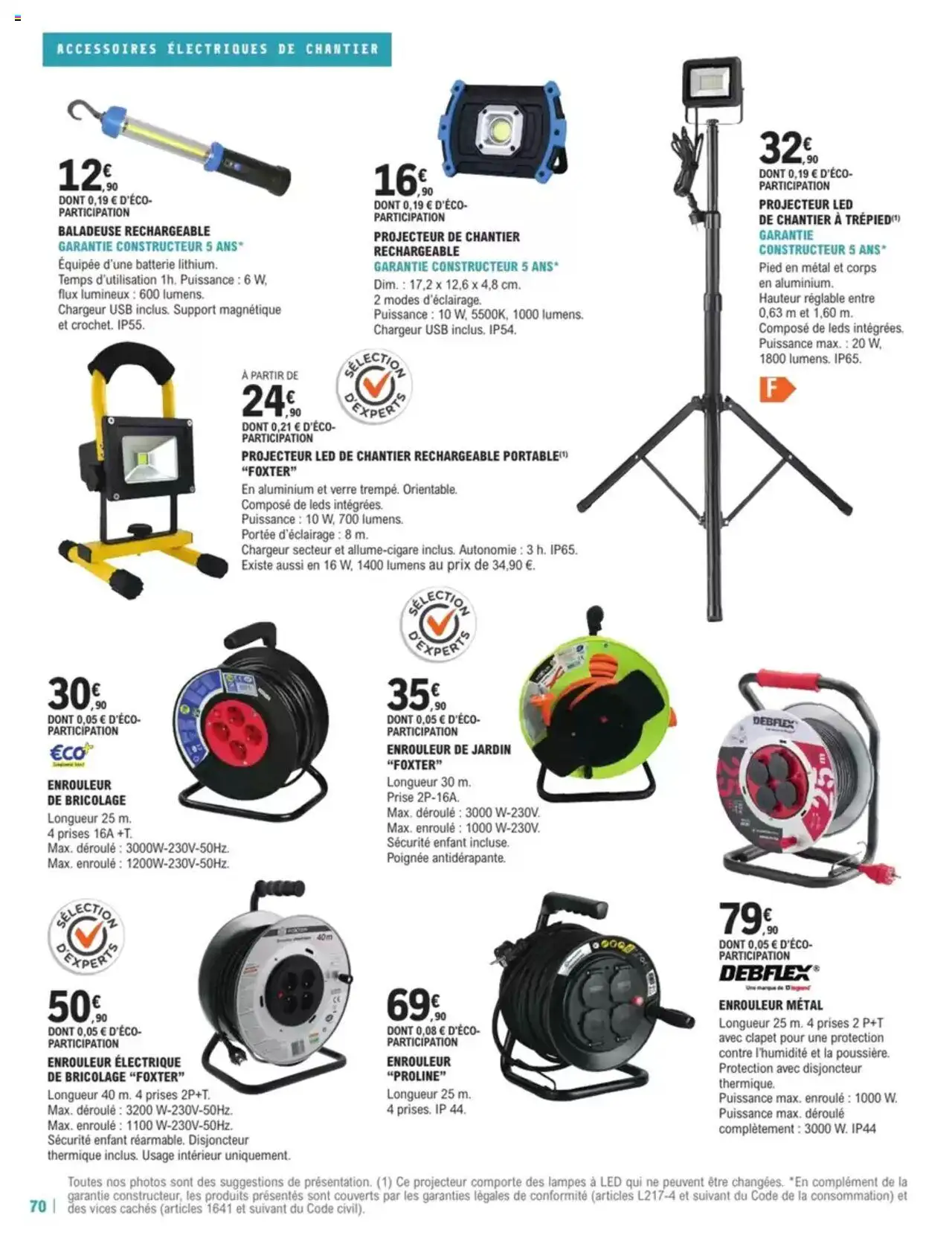  | Page: 70 | Produits: USB, Prises, Batterie, Projecteur