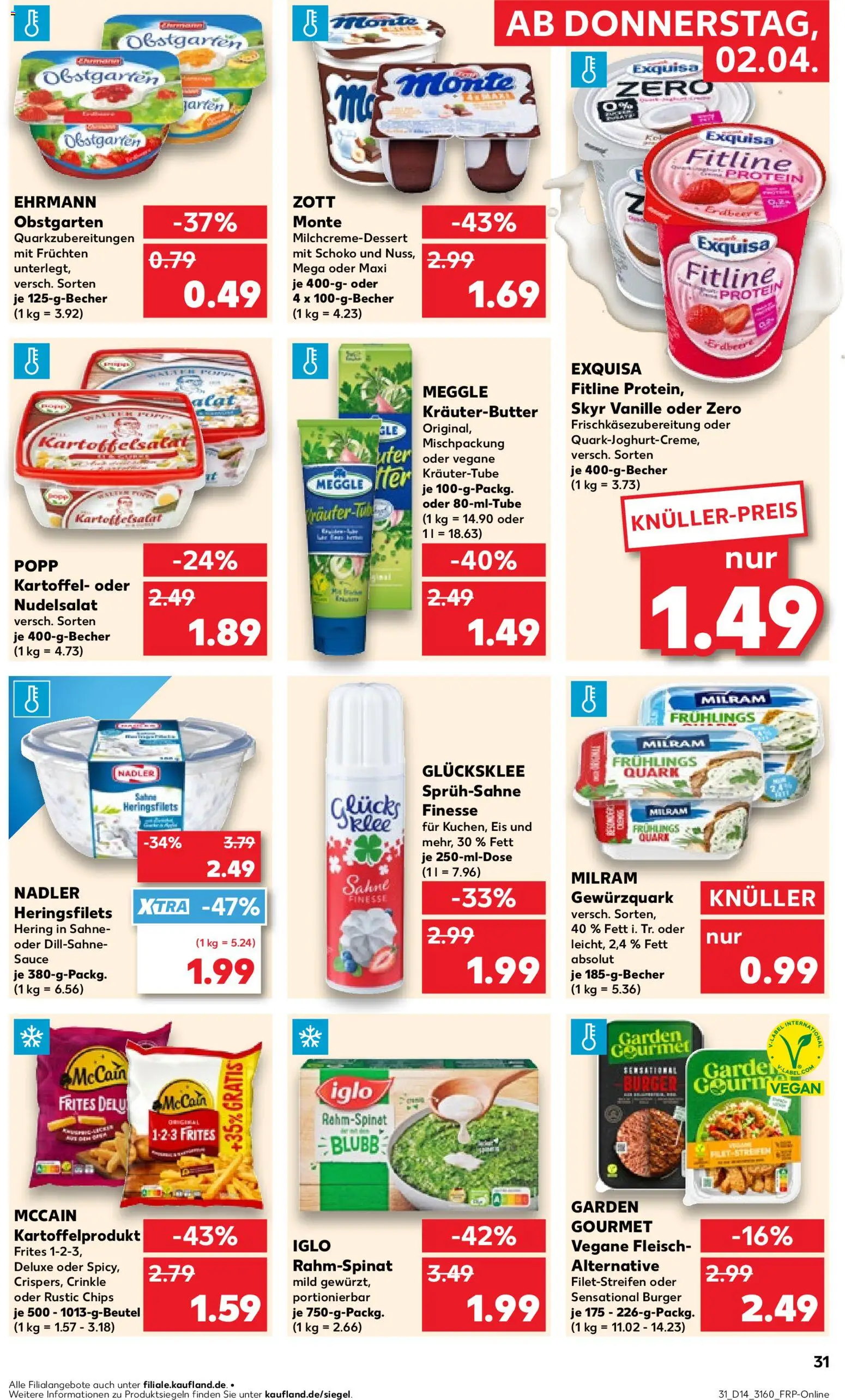 Kaufland Prospekt Berlin	 – gültig ab 02.04.2026 | Seite: 31 | Produkte: Quark, Kräuterbutter, Chips, Sahne