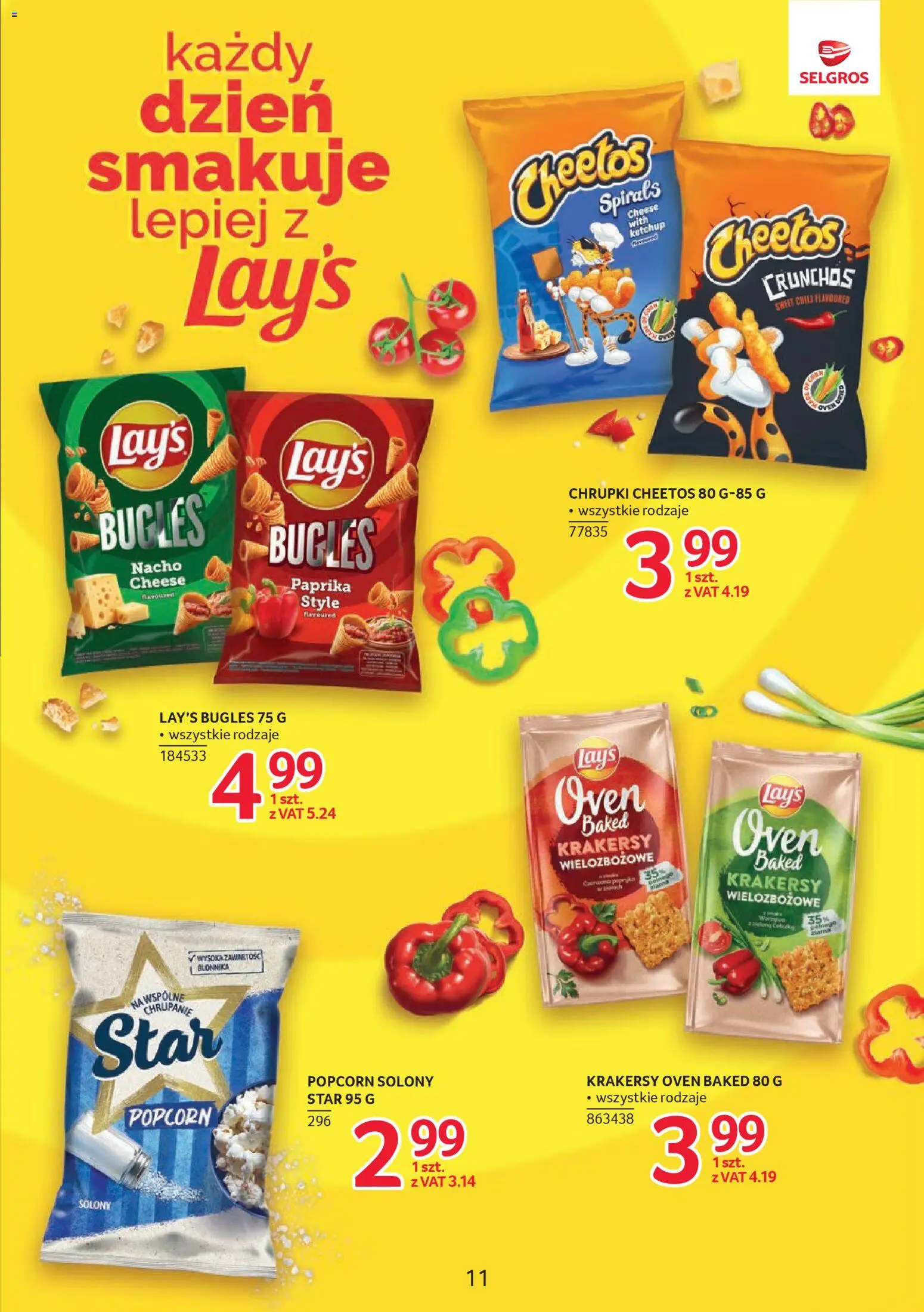 Selgros cash&carry gazetka - Oferta Spożywcza od 05.03.2026 | Strona: 11 | Produkty: Chili, Ketchup, Chrupki, Krakersy
