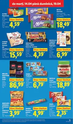 Ofertele Lidl valabile de la 14.04.2026 | Pagină: 13 | Produse: Piersică, Lapte, Ciocolată, Cacao