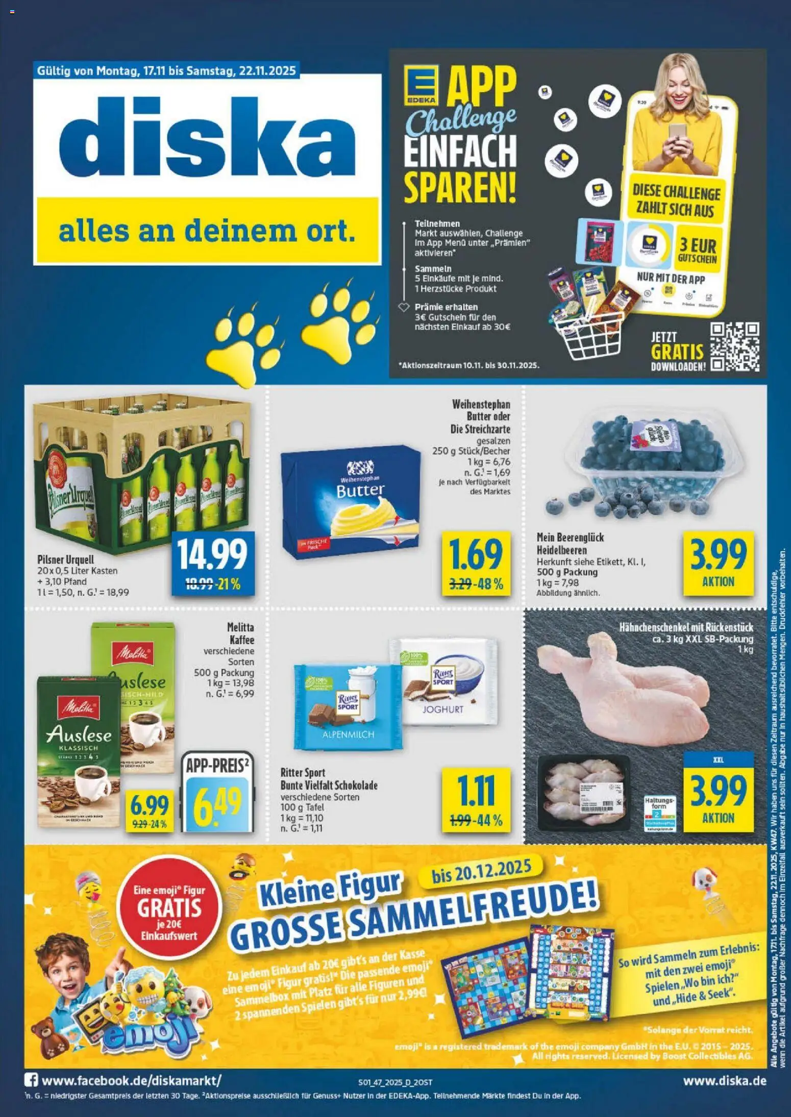 Diska - Diska Angebote Sachsen-Thüringen KW47 – gültig ab 17.11.2025 | Seite: 1 | Produkte: Joghurt, Kaffee, Weihenstephan butter, Heidelbeeren