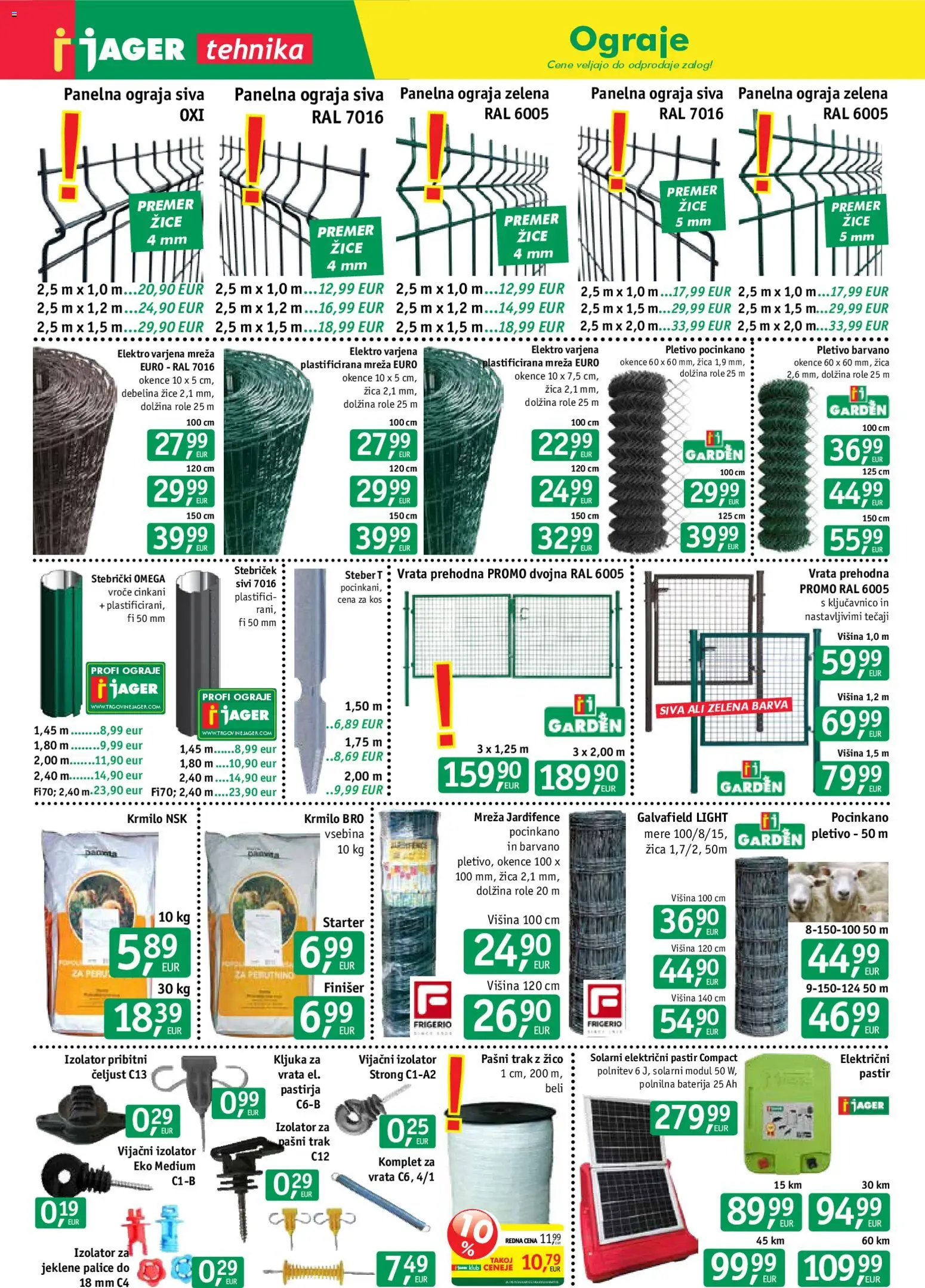 Novi Jager katalog ponudbe – veljaven od 29.10.2025 | Stran: 1 | Izdelki: Baterija, Ograja, Vrata, Zelena
