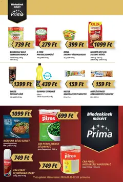 CBA Príma Akciós újság - amely érvényes a következő dátumtól: 19.02.2026 | Oldal: 4 | Termékek: Csemegekukorica, Papírtörlő, Tejszínhab, Paradicsom