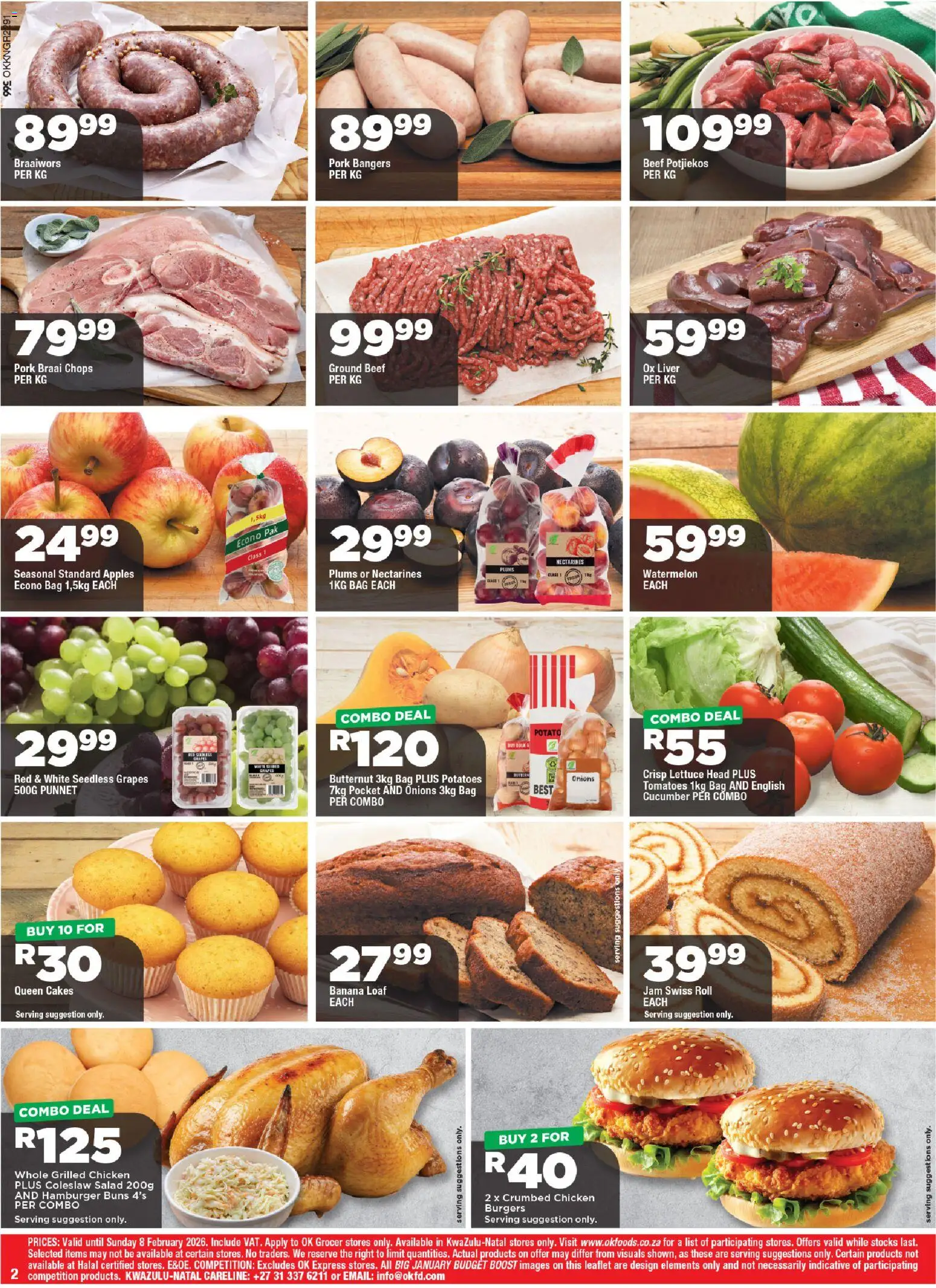 New OK Foods catalogue – valid from 21.01.2026 | Page: 2 | Products: Buns, Chicken, Burgers, Onions