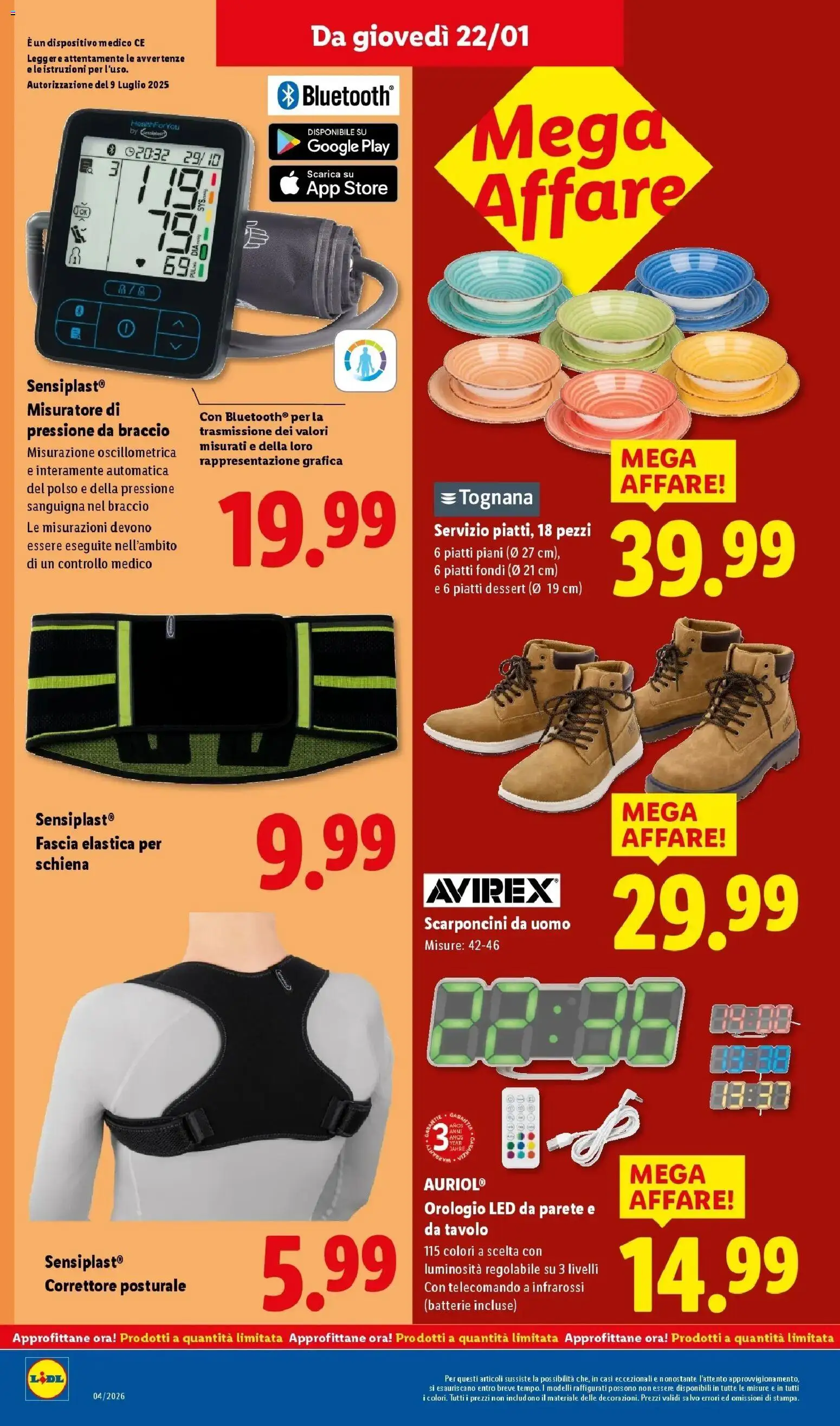 Volantino Lidl del 19.01.2026 | Pagina: 46 | Prodotti: Monitor, Telecomando, Misuratore di pressione, Batterie