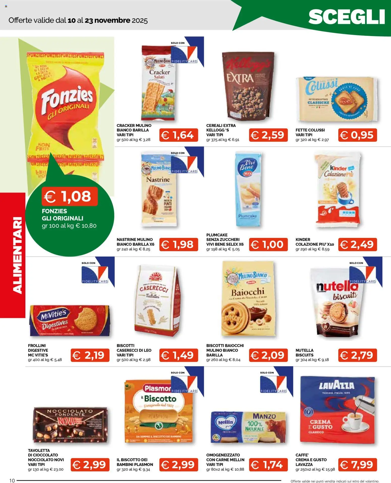 Volantino Mercatò del 10.11.2025 | Pagina: 10 | Prodotti: Cereali, Nutella, Plumcake, Lavazza