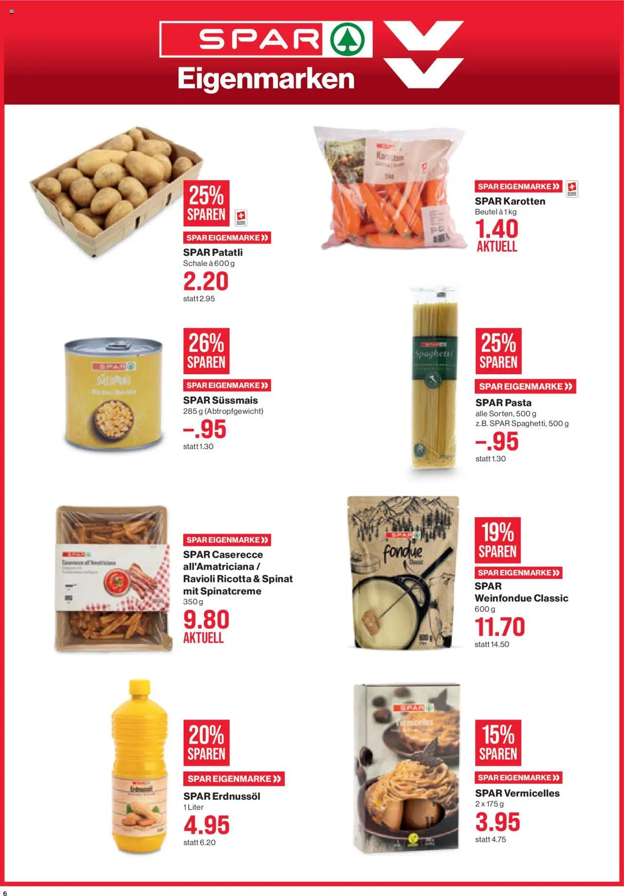 SPAR Aktionen – gültig ab 23.10.2025 | Seite: 6 | Produkte: Pasta, Fondue