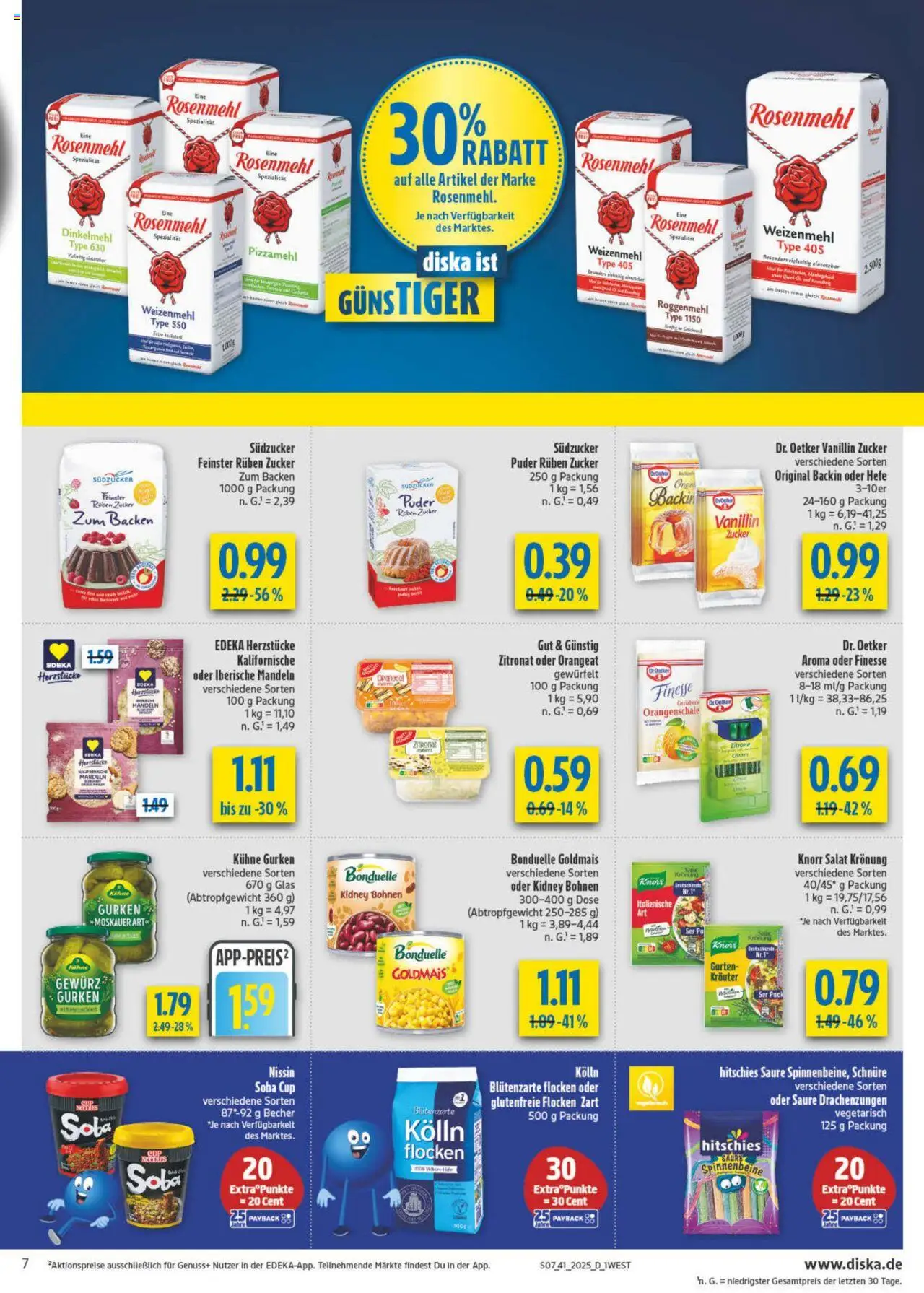 Diska - diska Angebote Bayern KW41 – gültig ab 06.10.2025 | Seite: 7 | Produkte: Kolln, Weizenmehl, Zucker, Zitrone