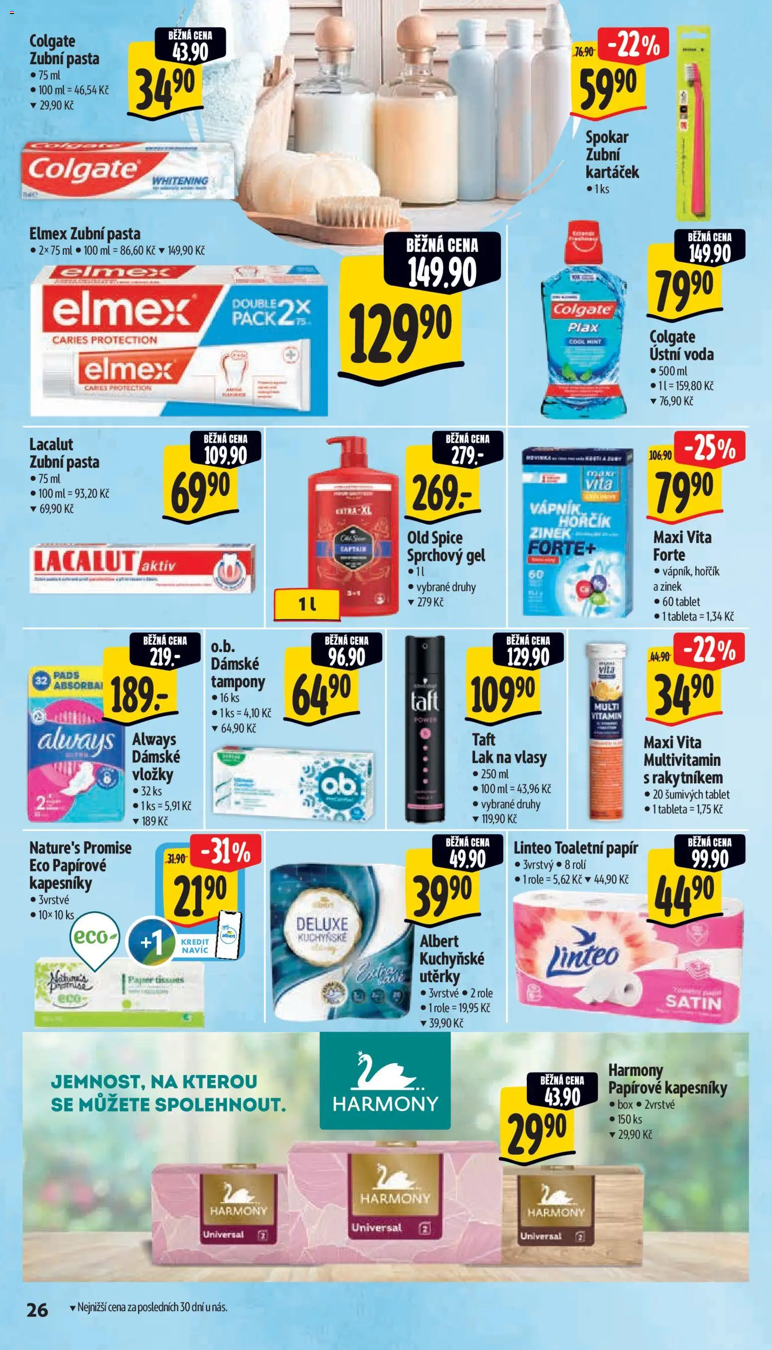 Albert leták - Supermarket od 15.04.2026 | Strana: 34 | Produkty: Sprchový gel, Ústní voda, Box, Tablet