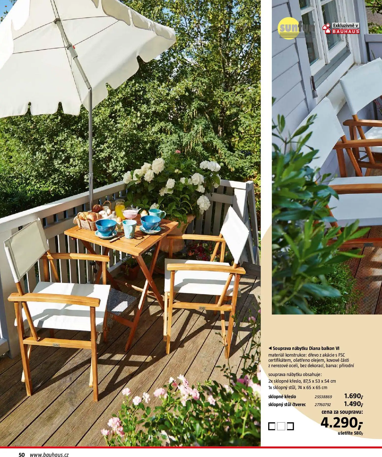 Bauhaus katalog Záhradní nábytek od 08.04.2026 | Strana: 50 | Produkty: Křeslo, Stůl
