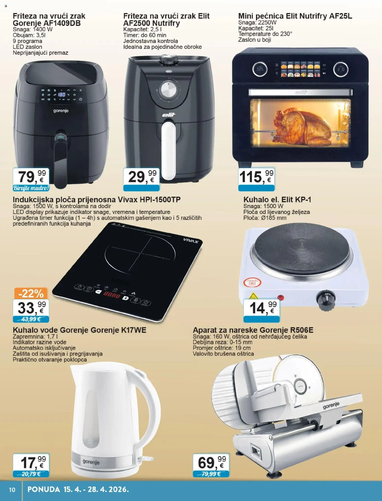 KTC katalog | vrijedi od 15.04.2026 | Stranica: 10 | Proizvodi: Kuhalo vode, Friteza, Indukcijska ploča, Friteza na vrući zrak