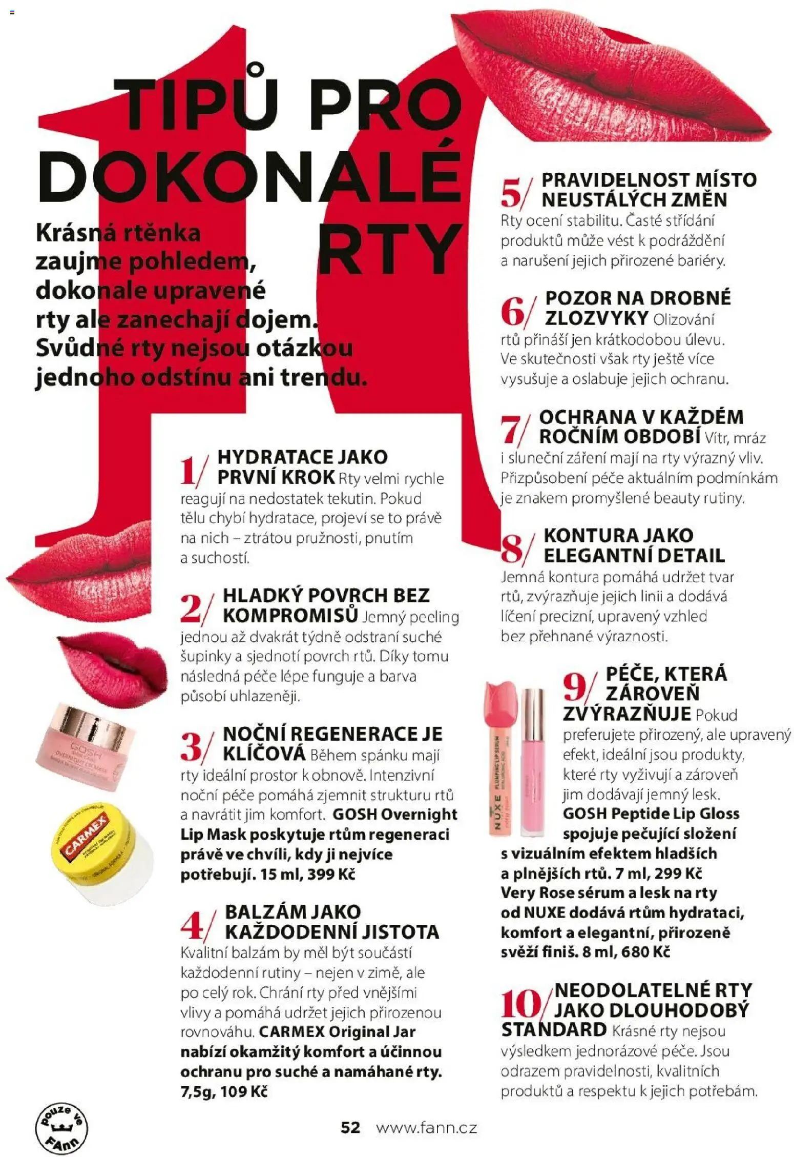 FAnn parfumerie katalog Jaro 2025 od 24.02.2026 | Strana: 52 | Produkty: Sérum, Rtěnka, Lesk na rty, Peeling