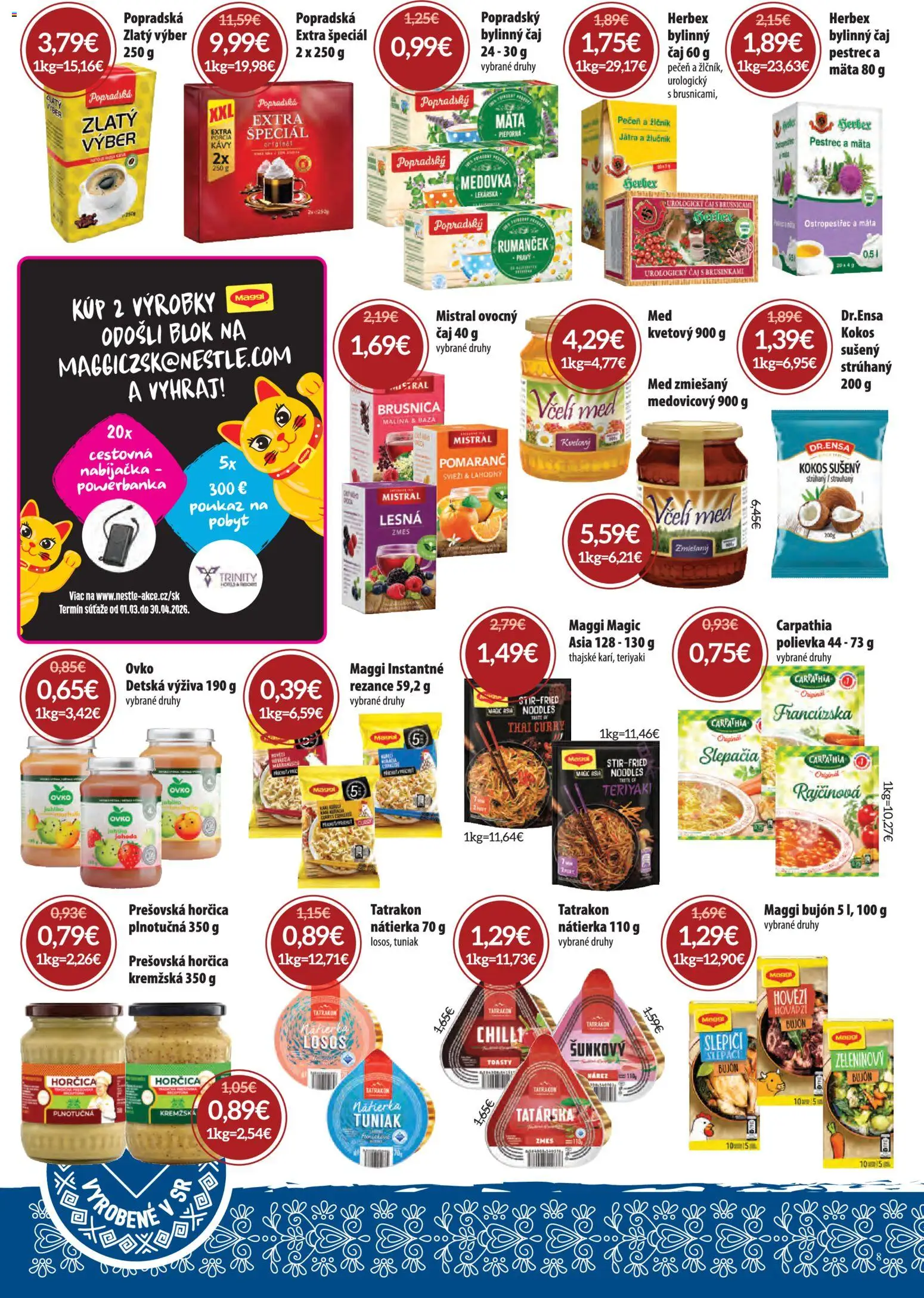 Nové Nitrazdroj akcie – leták je platný od 05.03.2026 | Strana: 8 | Produkty: Nabíjačka, Bujón, Losos