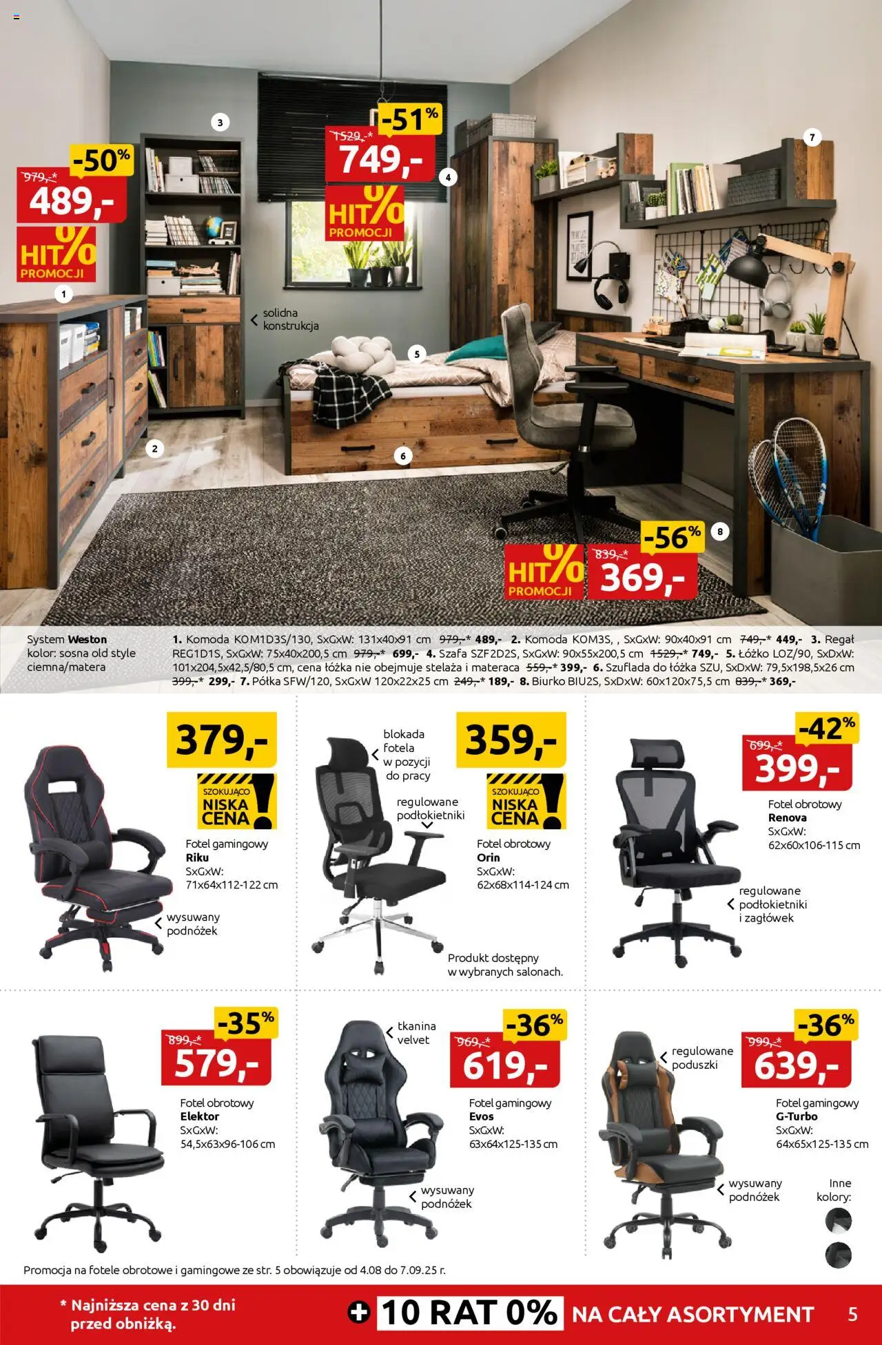 Black Red White promocje od 25.08.2025 | Strona: 5 | Produkty: Łóżko, Szafa, Biurko, Regał