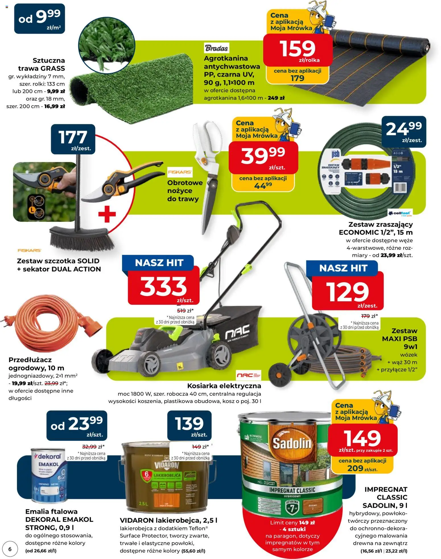 Mrówka gazetka - Malbork od 23.04.2026 | Strona: 6 | Produkty: Kosiarka, Przedłużacz, Róż, Szczotka