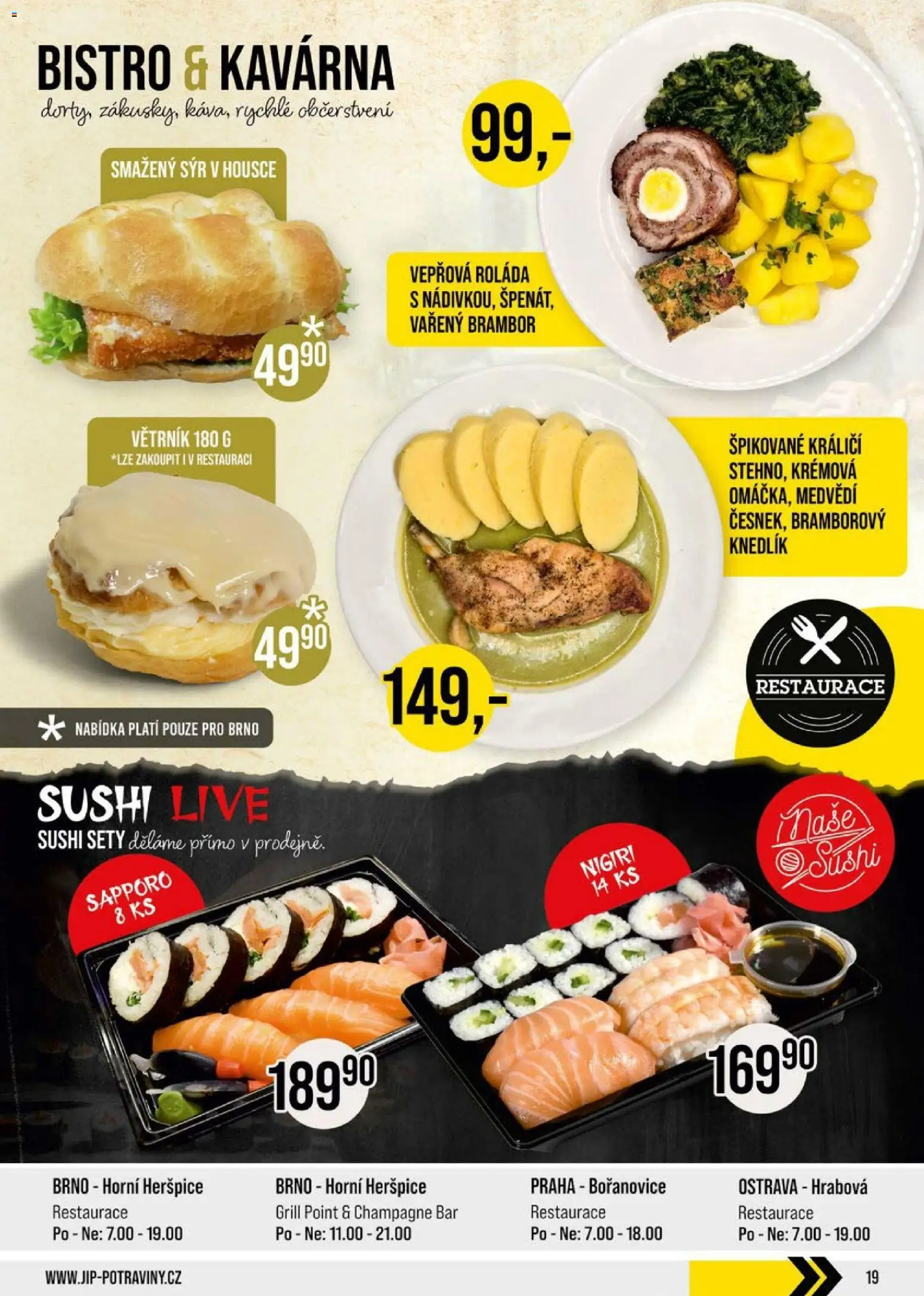 Jip leták - Cash & Carry od 01.04.2026 | Strana: 19 | Produkty: Sushi, Větrník, Champagne, Smažený sýr