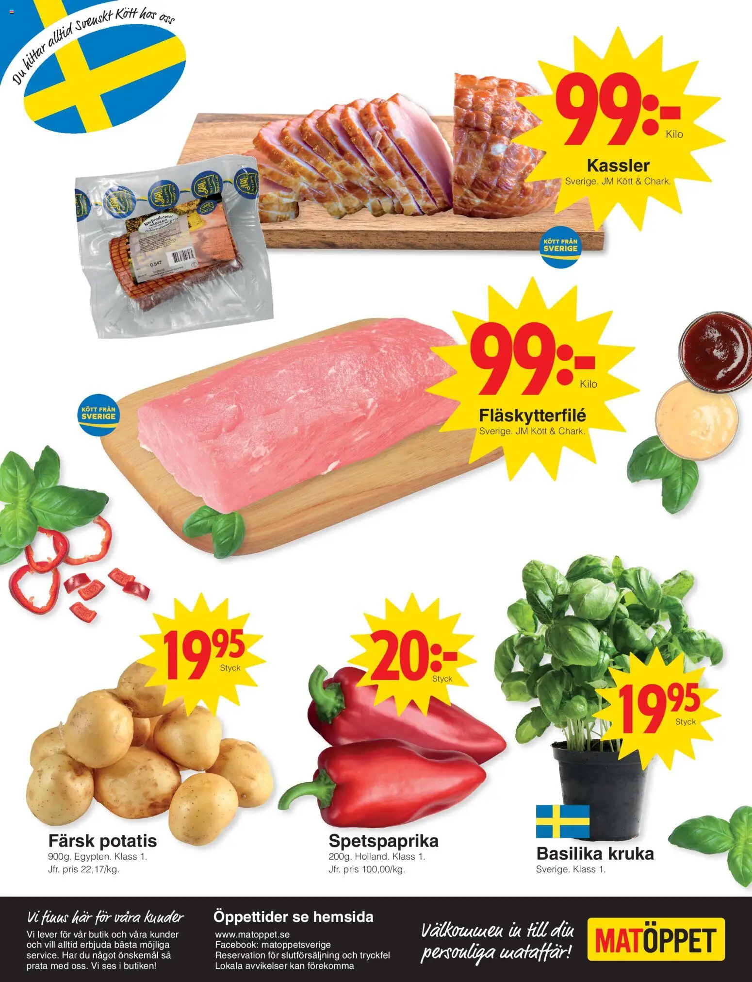 Matöppet reklamblad aktuell från 20.04.2026 | Sida: 4 | Produkter: Kassler, Fläskytterfilé, Kruka, Potatis