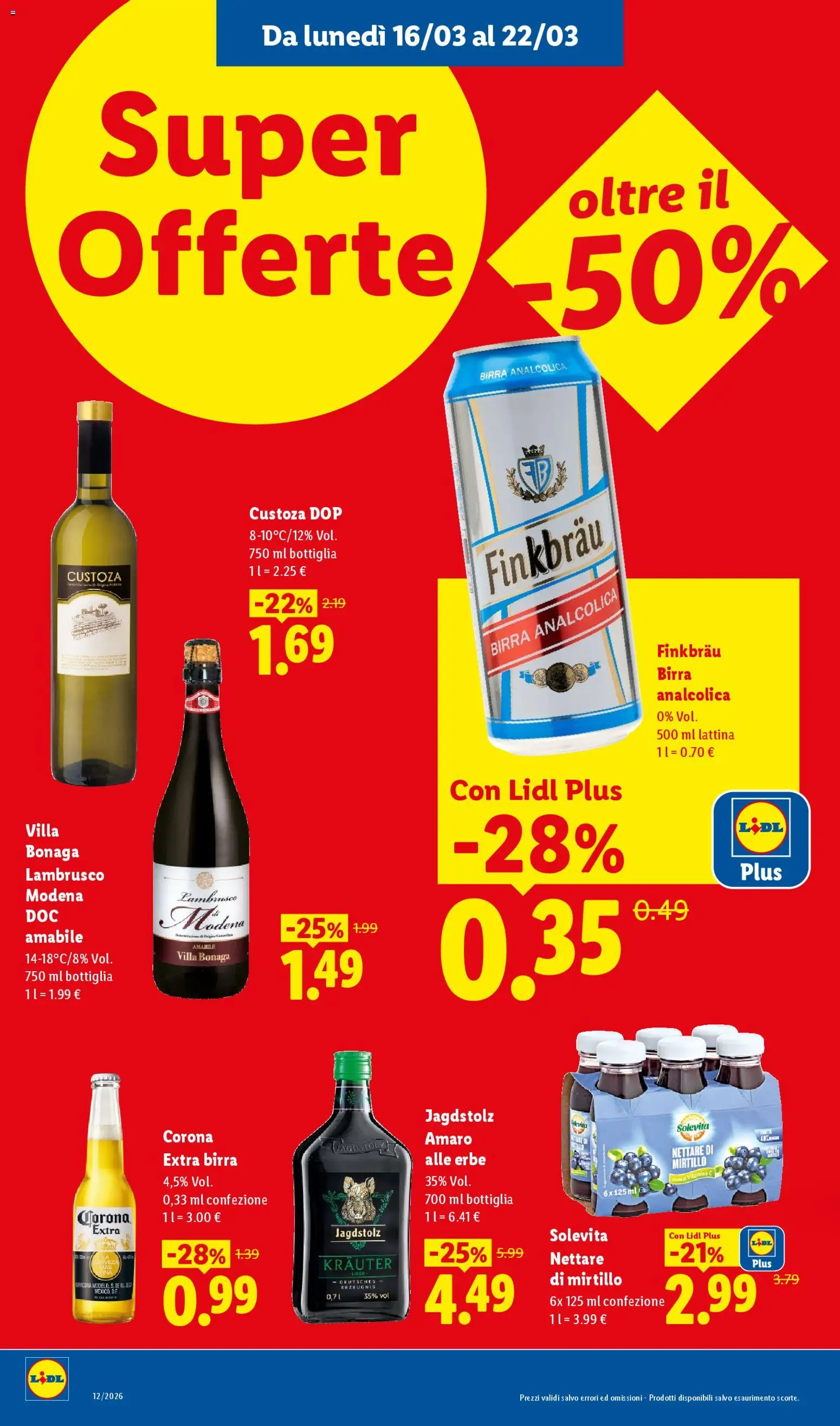 Volantino Lidl del 16.03.2026 | Pagina: 20 | Prodotti: Birra, Bottiglia, Amaro