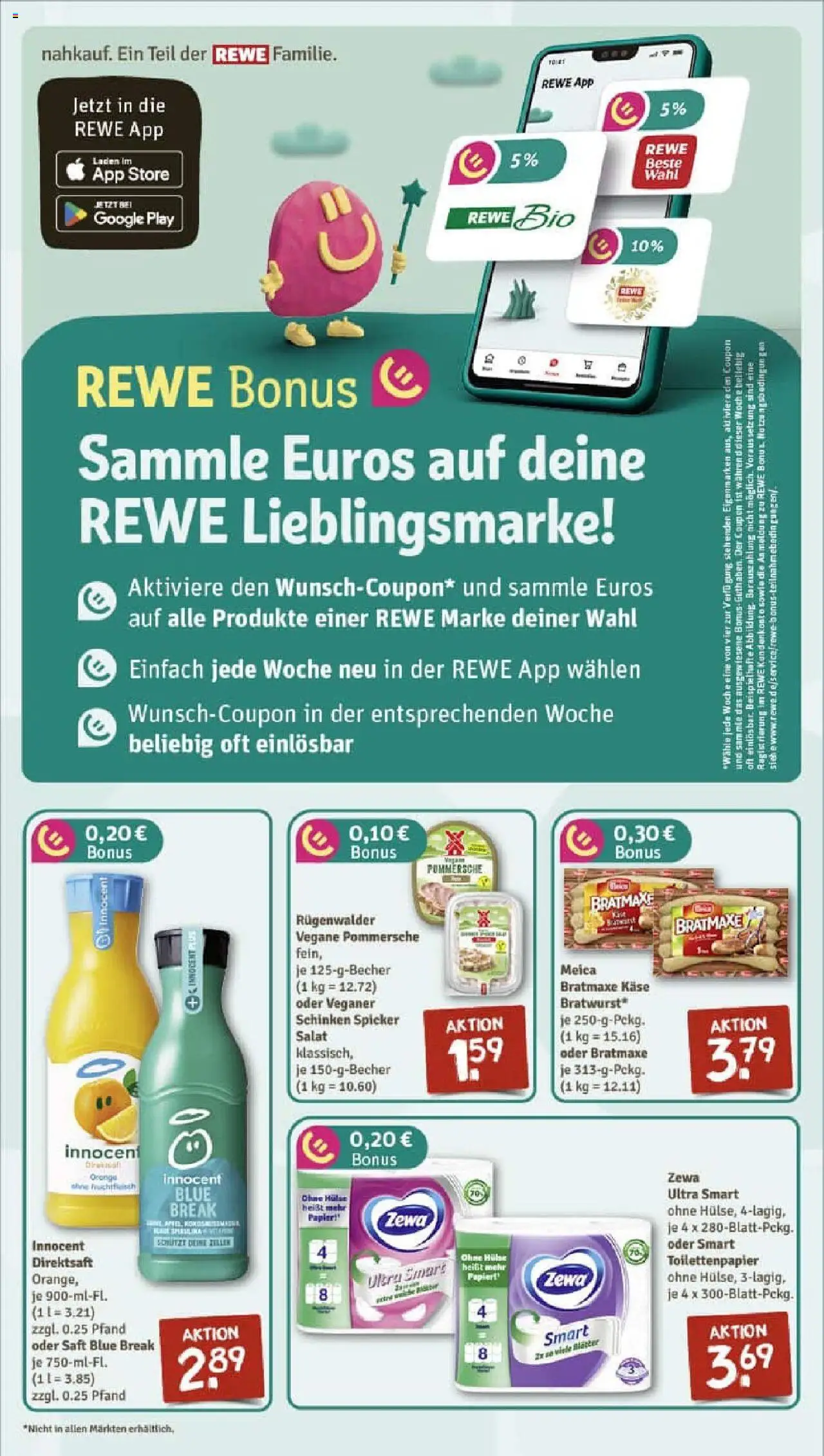 Rewe prospekt Gaustadt	 - gültig ab dem 13.07.2025 | Seite: 5 | Produkte: Zewa, Schinken, Saft, Toilettenpapier